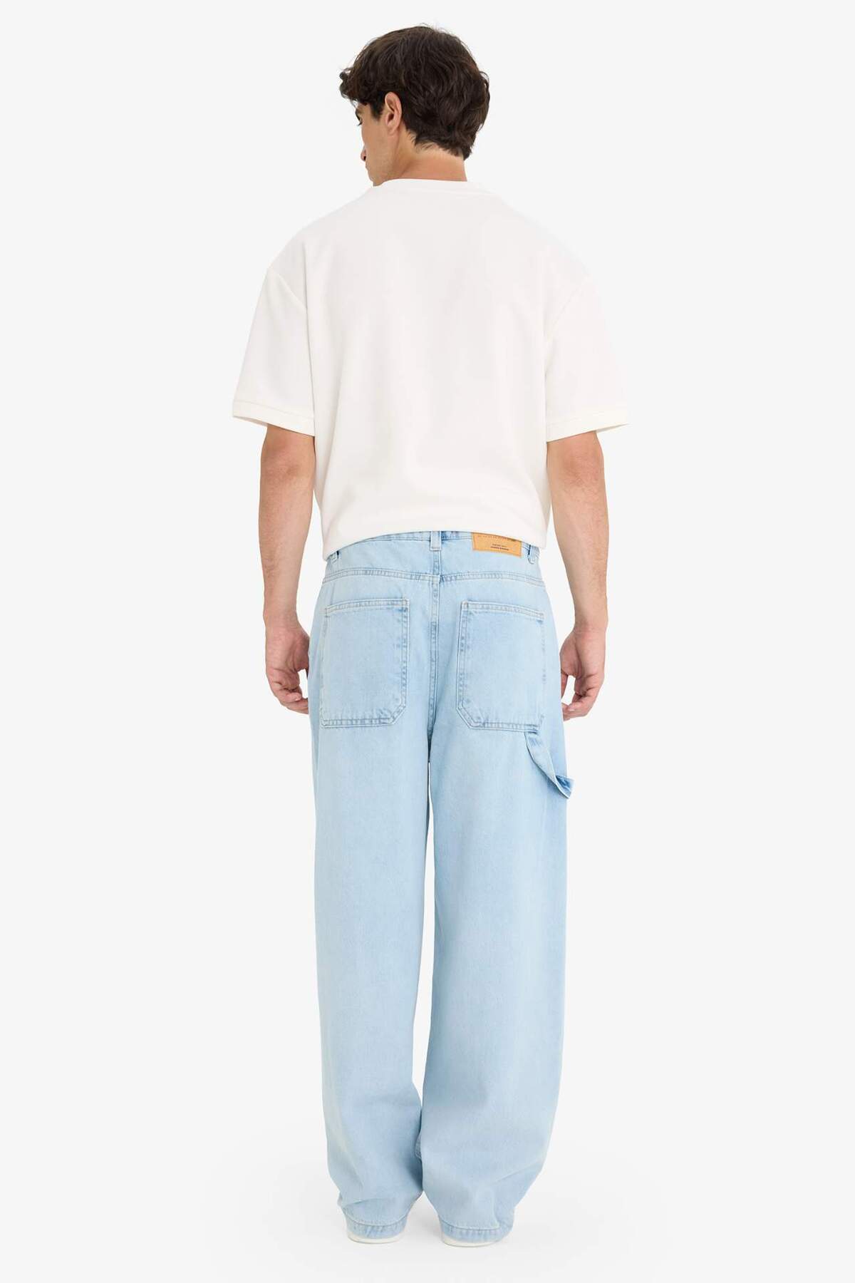 Defacto  %100 Pamuk Skater Fit Geniş Paça Jean Yıkamalı Pantolon F5668AX25AU - Görsel 8