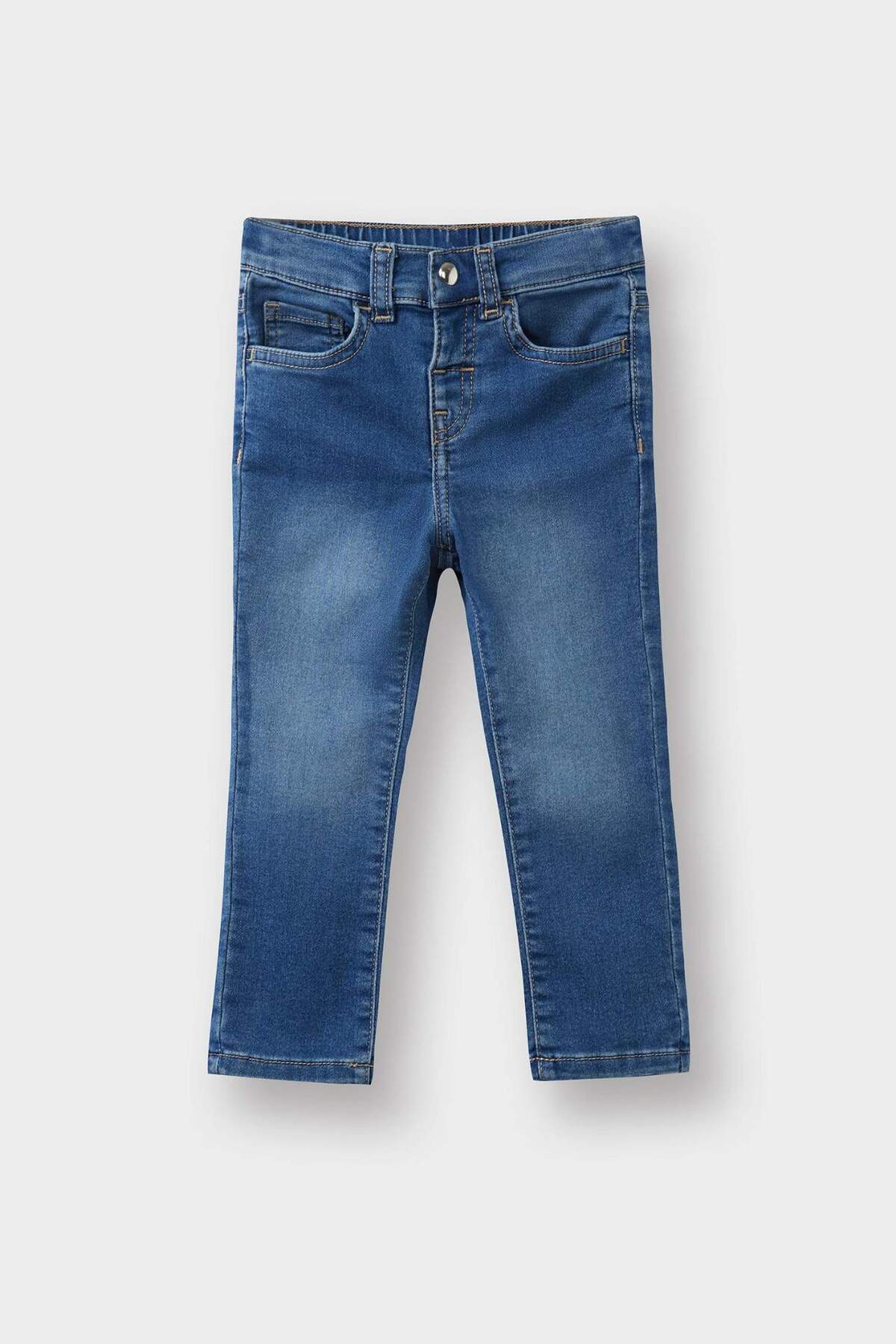 Defacto Beli Lastikli Jean Pantolon Kız Bebek E9557A525AU fotoğrafı 2 (önizleme)