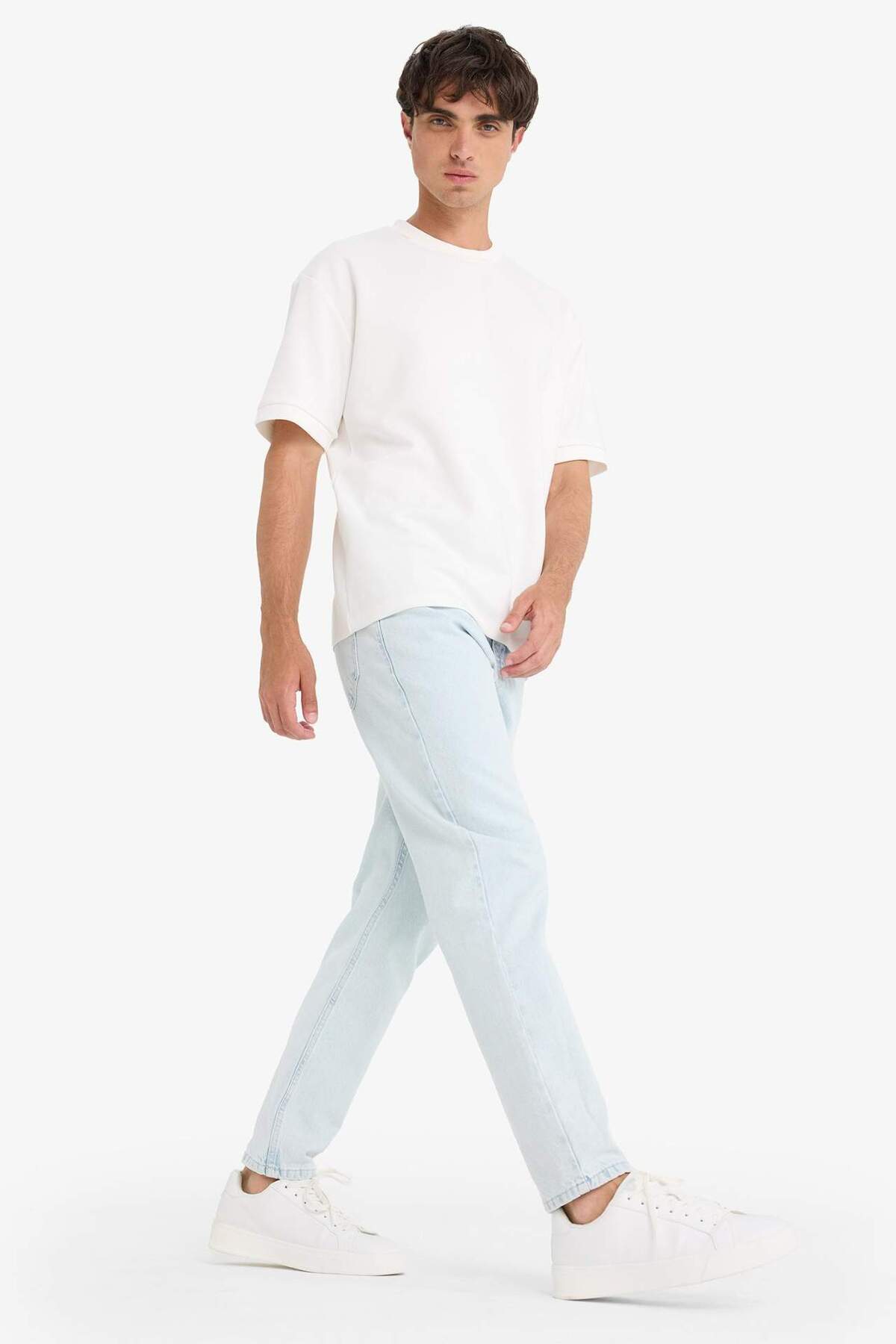 Defacto  %100 Pamuk 90s Slim Fit Dar Paça Jean Yıkamalı Pantolon F5667AX25AU - Görsel 3