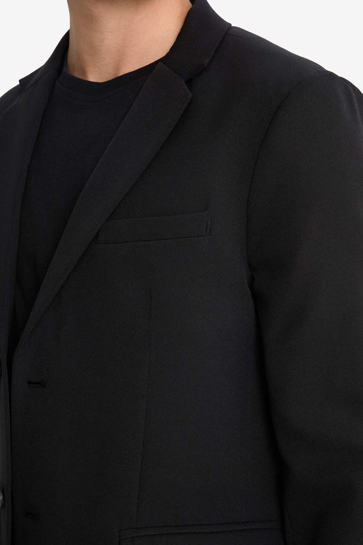 Defacto  Slim Fit Dar Kesim Düğmeli Blazer Ceket F7575AX25AU - Görsel 5