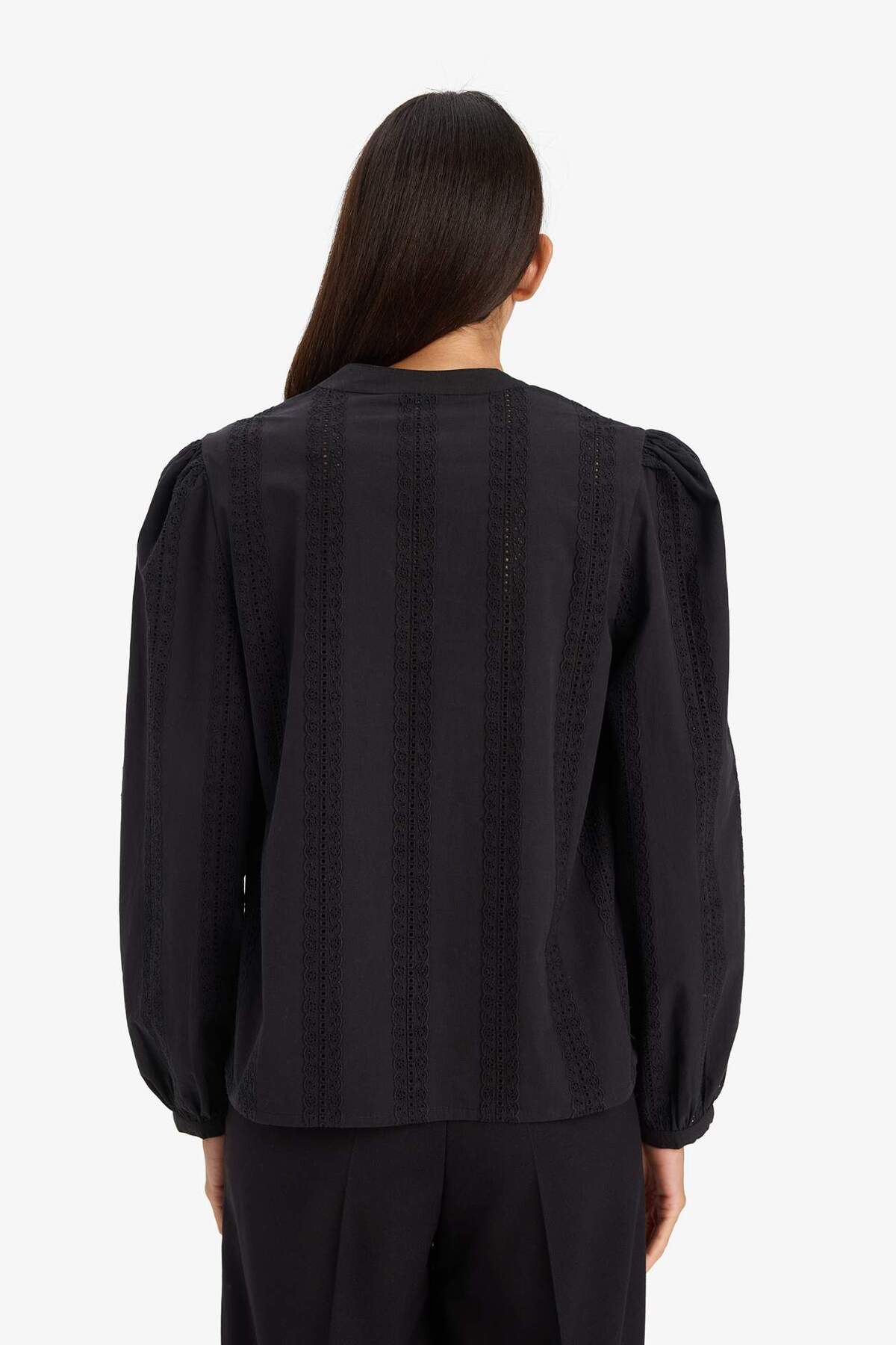 Defacto  %100 Pamuk Brode Gömlek E6531AX25AU - Görsel 5