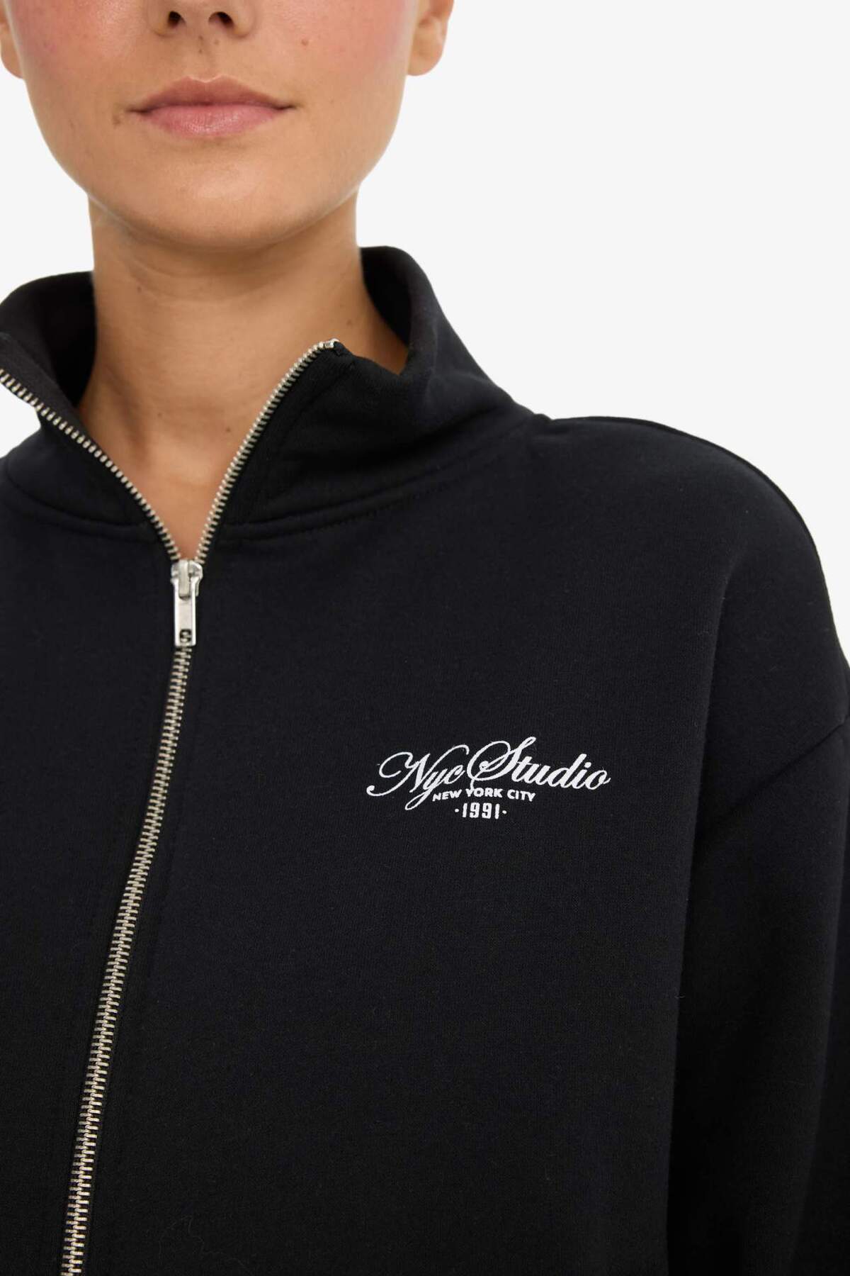 Defacto  Relax Fit Kolej Yaka Baskılı Bomber Hırka F0310AX25AU - Görsel 5