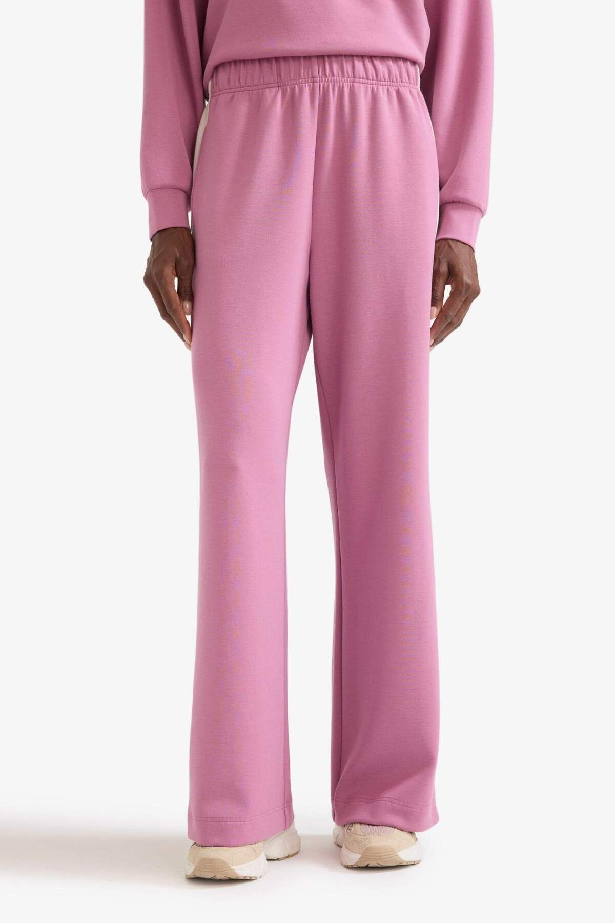 Defacto  Wide Leg Geniş Paça Standart Boy Soft Touch Modal Sporcu Pantolon E8956AX25AU - Görsel 5