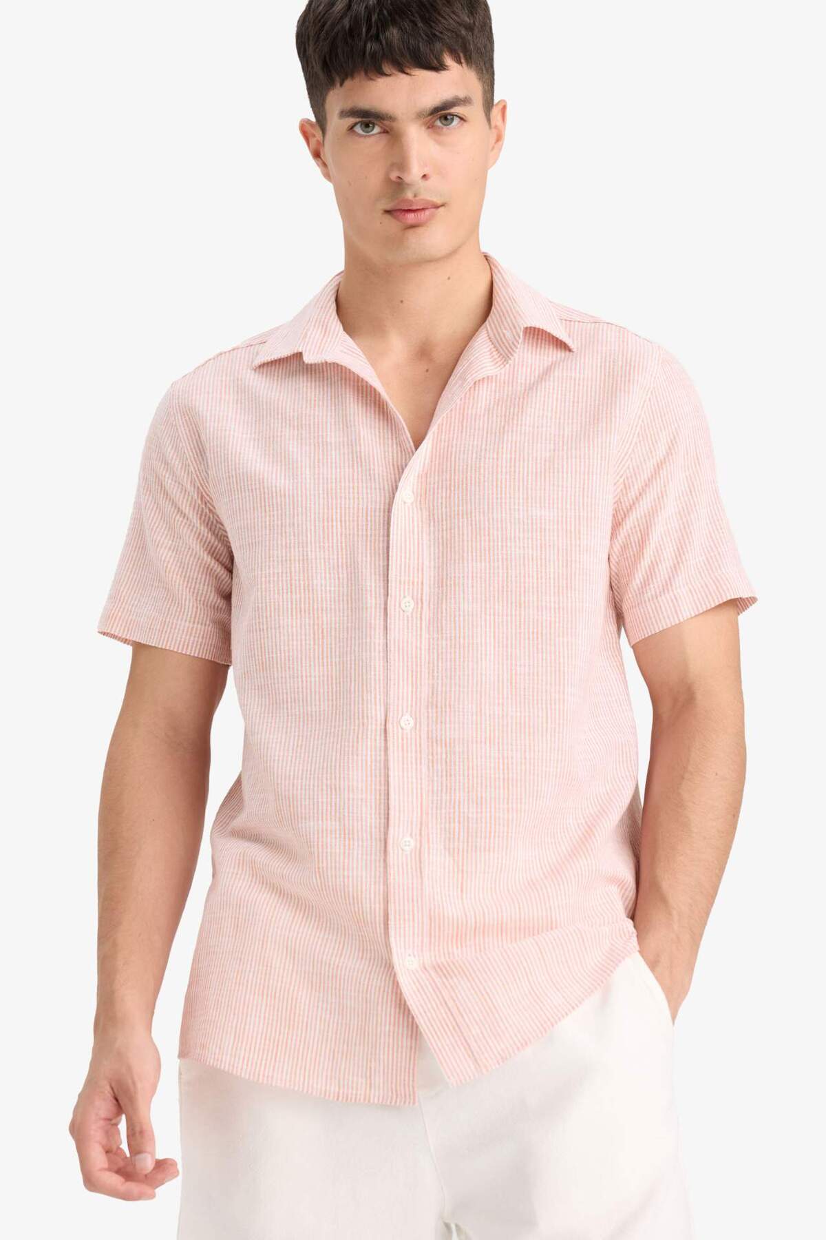 Defacto 100% Cotton Short Sleeve Shirt F6390Ax25Sm