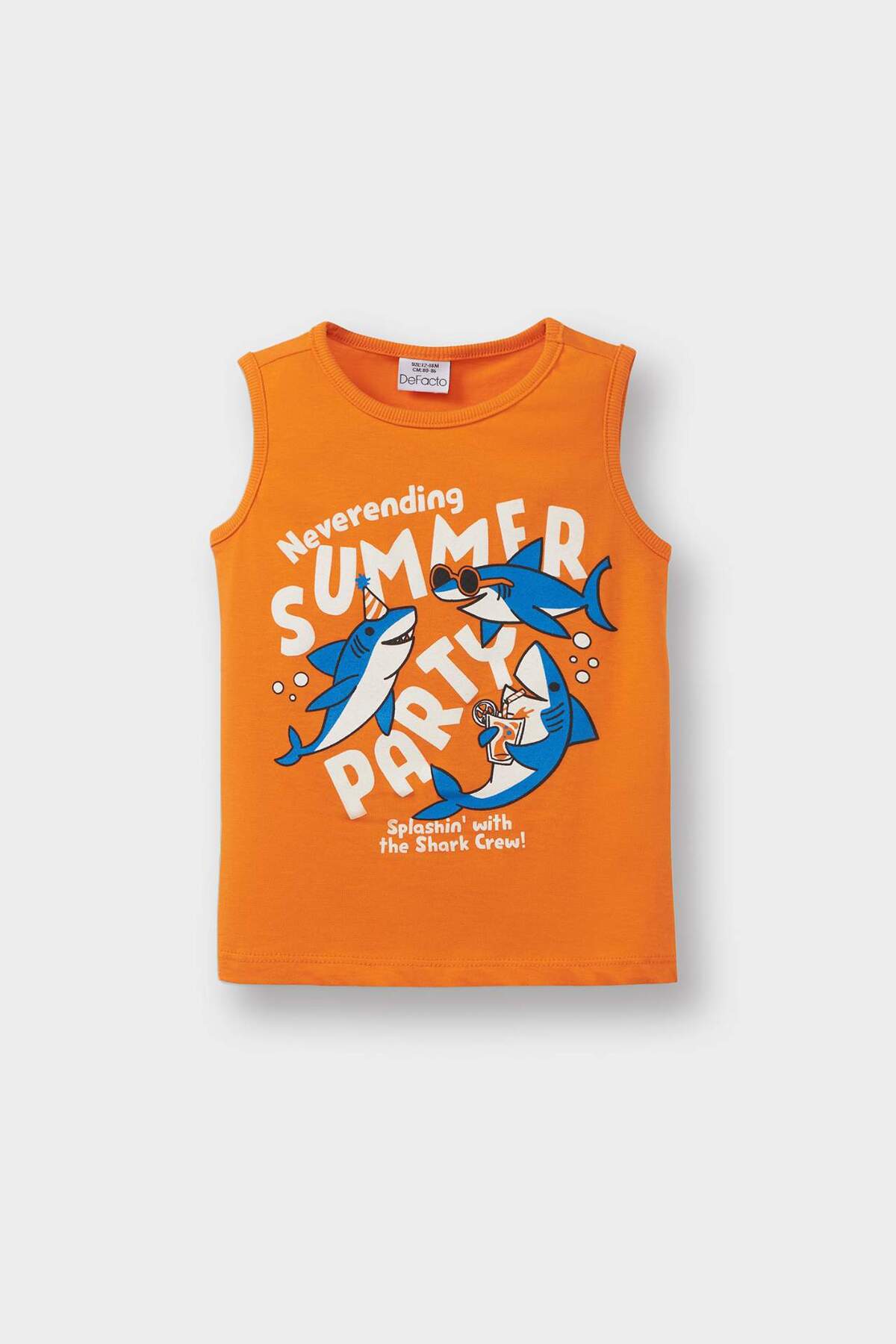 Defacto Bisiklet Yaka Baskılı 2'li Atlet Erkek Bebek E2338A525HS fotoğrafı 5 (önizleme)