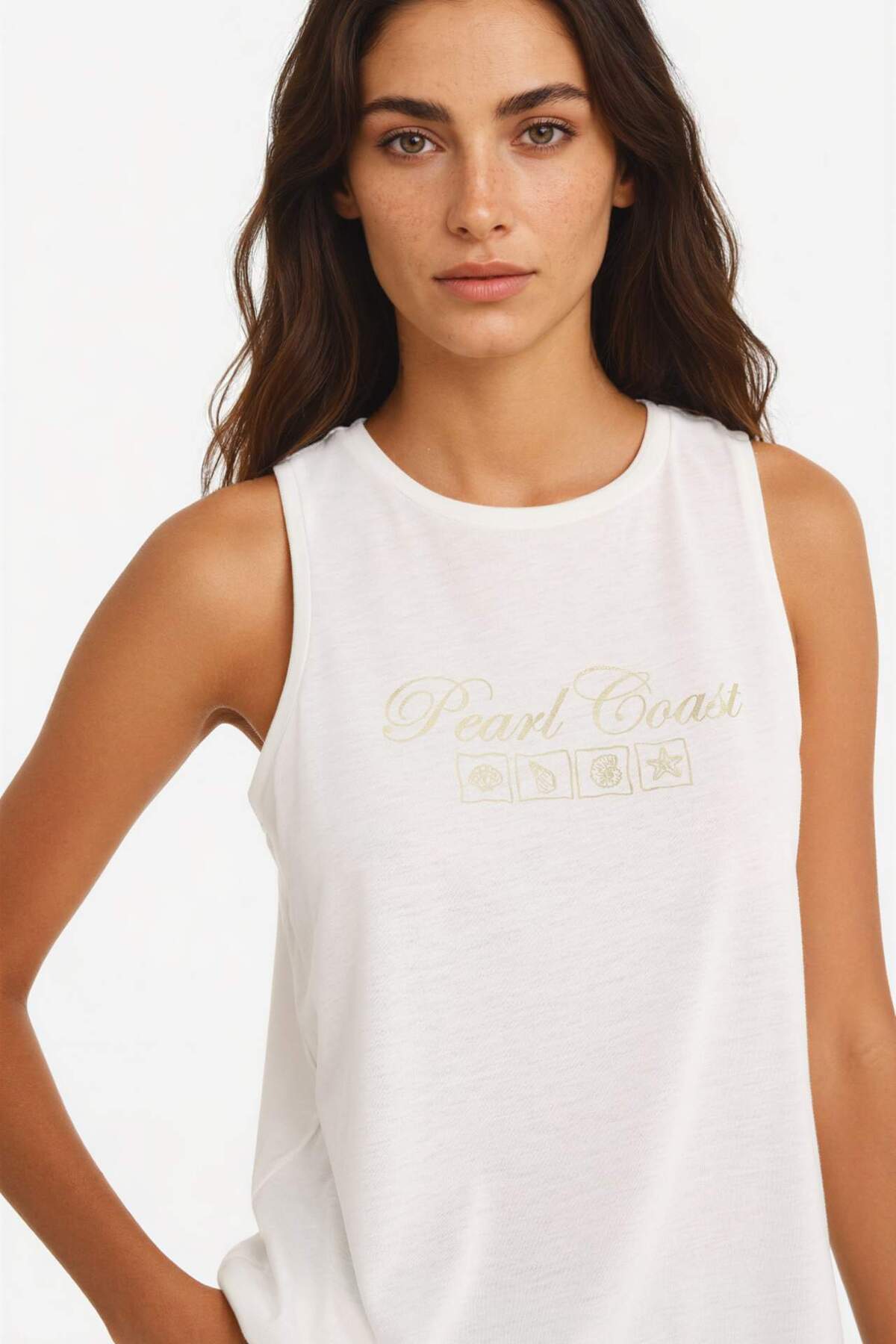 Relax Fit Printed Crew Neck Tank F6235AX25HS