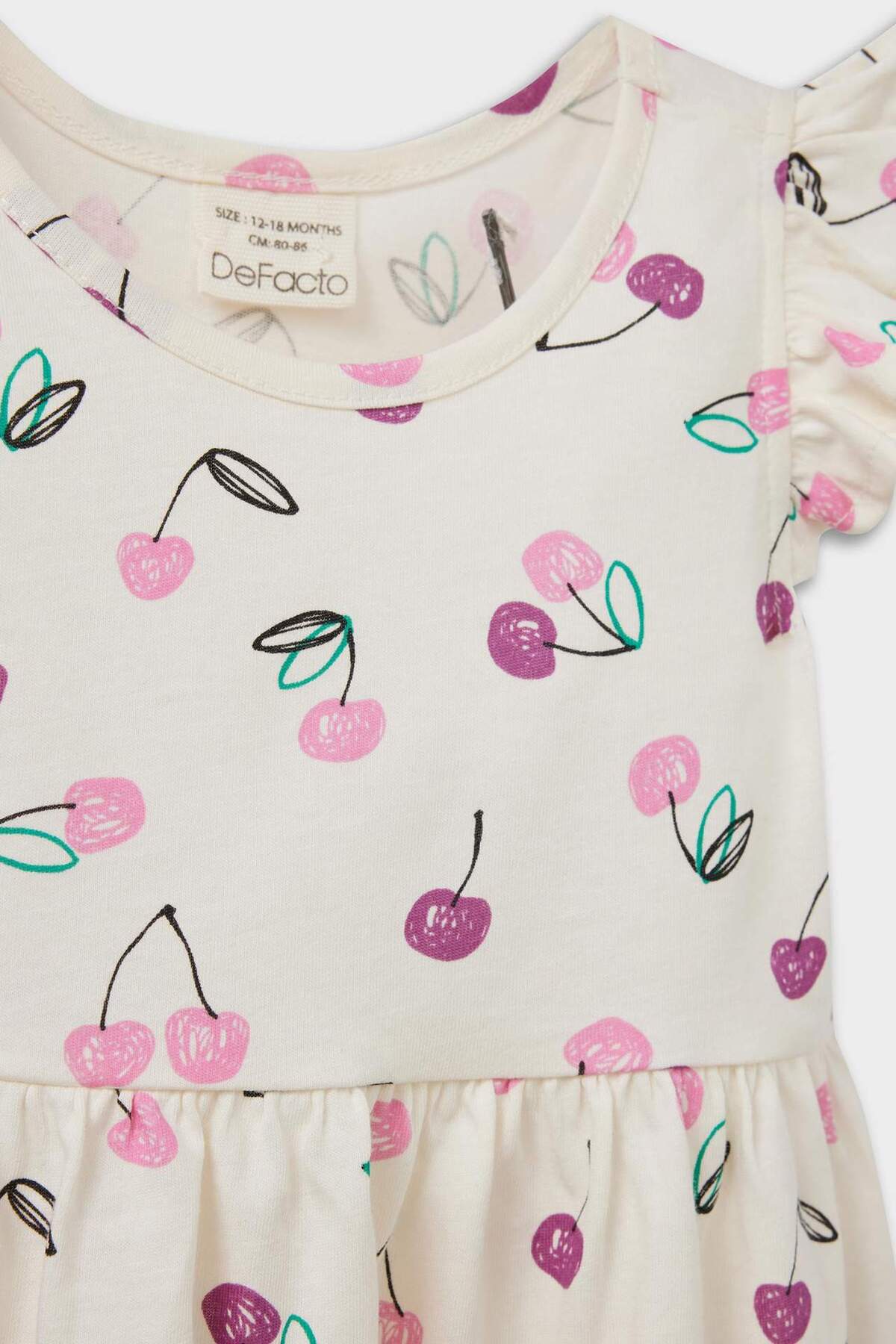 Defacto Desenli Kısa Kollu Yazlık Elbise Kız Bebek A0136A525SM fotoğrafı 2 (önizleme)