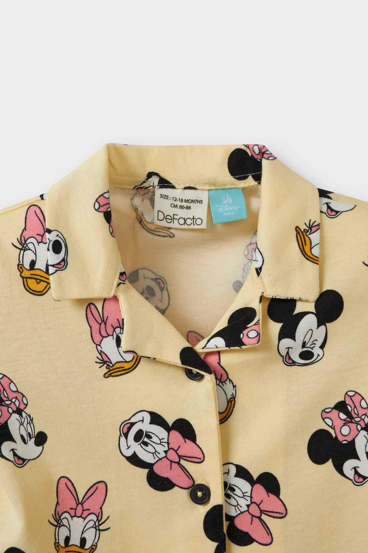 Defacto Kız Bebek Disney Mickey & Minnie Pijama Takımı Kısa Kollu Penye Esnek Belli Şort E4652a525hs fotoğrafı 7 (önizleme)