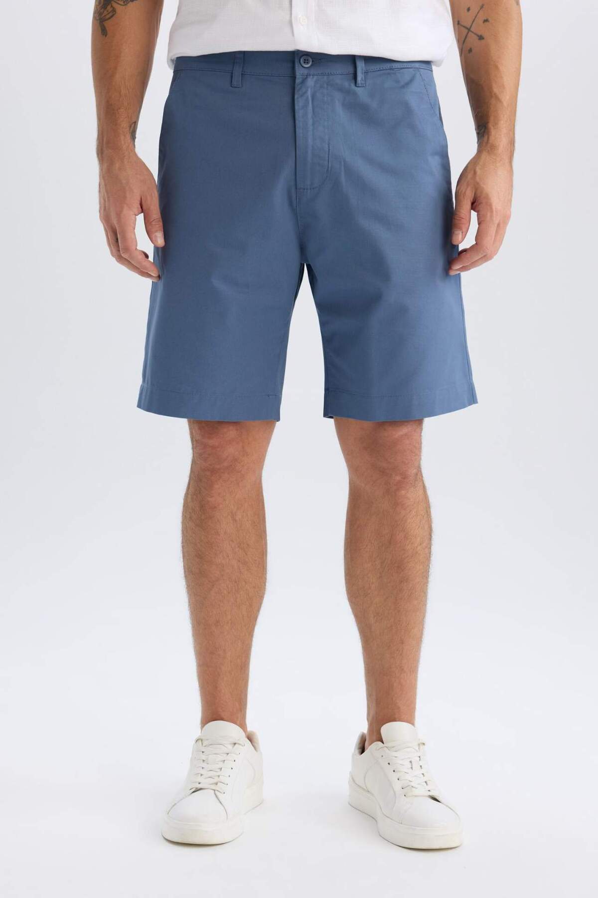 Defacto  %100 Pamuk Regular Fit Gabardin Bermuda Şort C7684AX25SP - Görsel 4