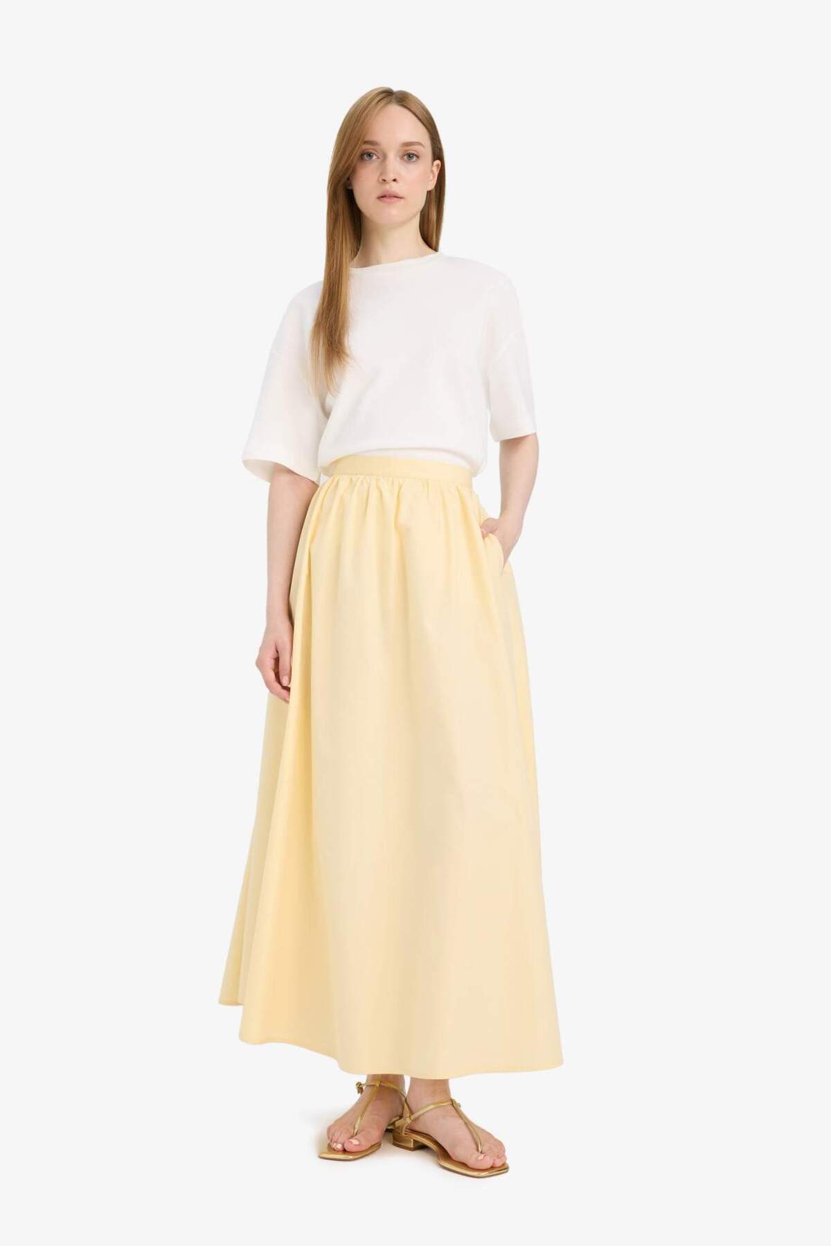 Defacto  A Kesim Cepli Poplin Maxi Etek E4369AX25SP
