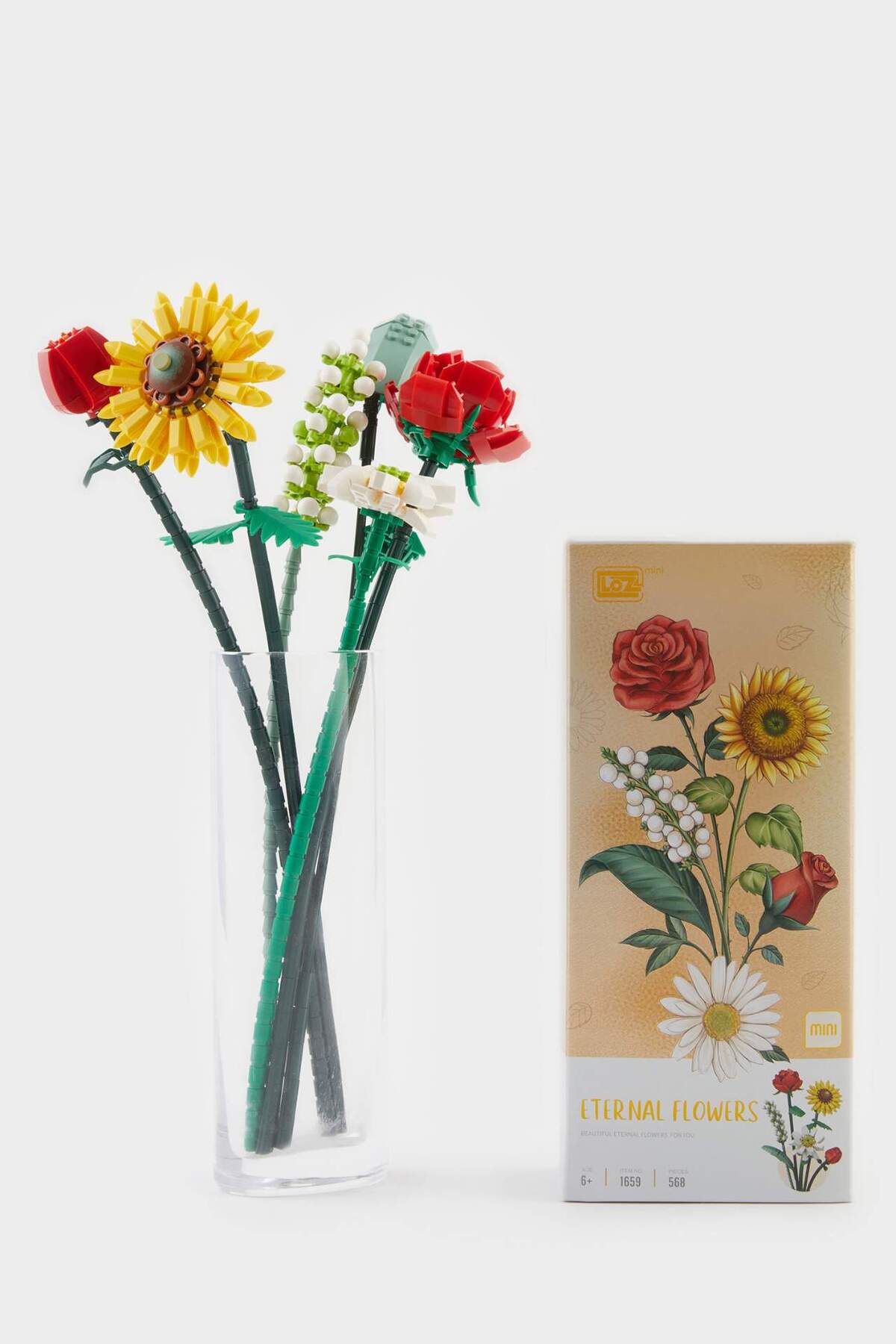 Defacto Ayçiçeği Gül ve Papatya Buketi Blok Set F2537AXNS fotoğrafı 6 (önizleme)