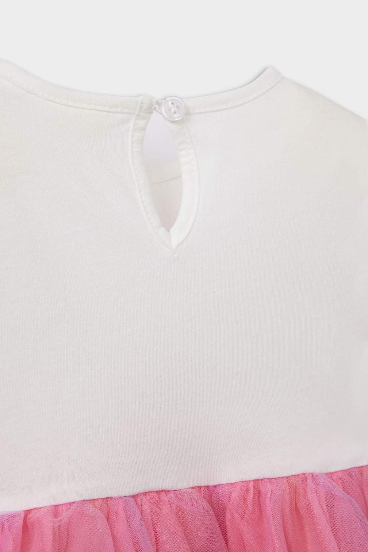 Defacto Unicorn Baskılı Kısa Kollu Yazlık Tül Elbise Kız Bebek E8723A525SM fotoğrafı 4 (önizleme)