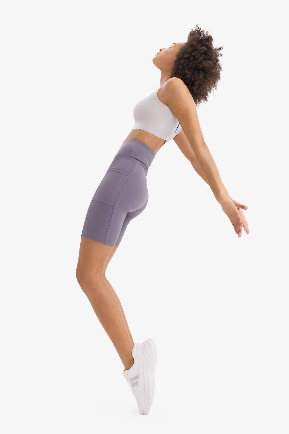 Defacto  Toparlayıcı Yüksek Bel Biker Sporcu Tayt E6323AX25SM - Görsel 4