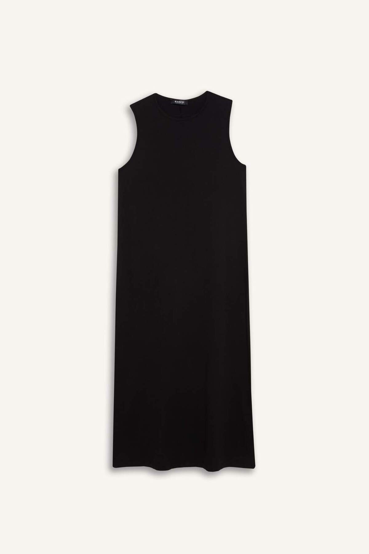 Defacto  %100 Pamuk Regular Fıt Basıc Penye Kolsuz Midi Elbise C9686AX25SM - Görsel 6