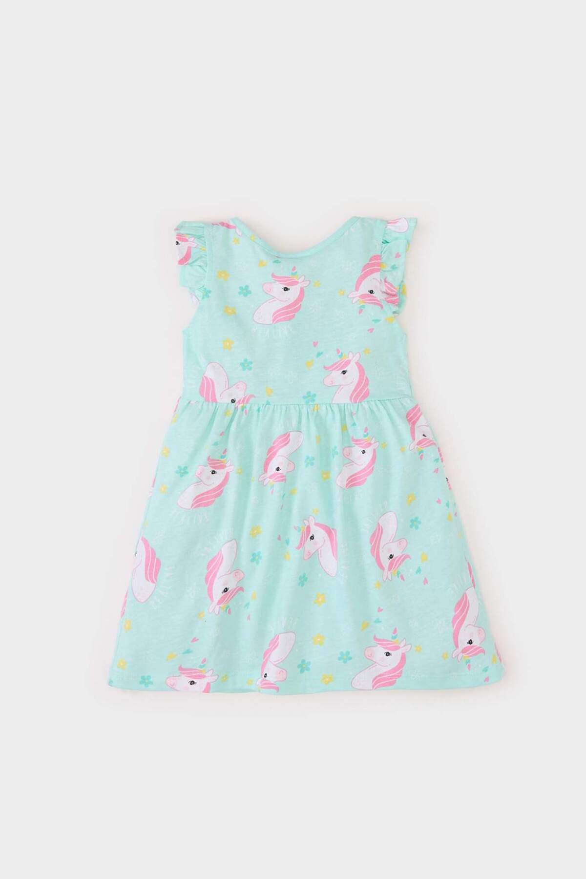 Defacto Desenli Kısa Kollu Elbise Kız Bebek A0136A525SM fotoğrafı 5 (önizleme)