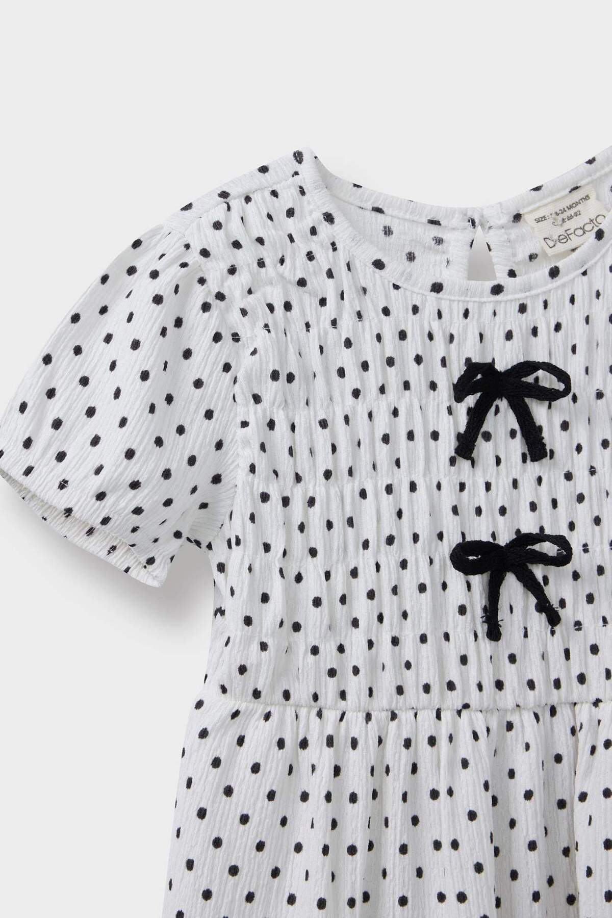 Defacto Puantiyeli Kısa Kollu Yazlık Elbise Kız Bebek E8719A525SM fotoğrafı 4 (önizleme)