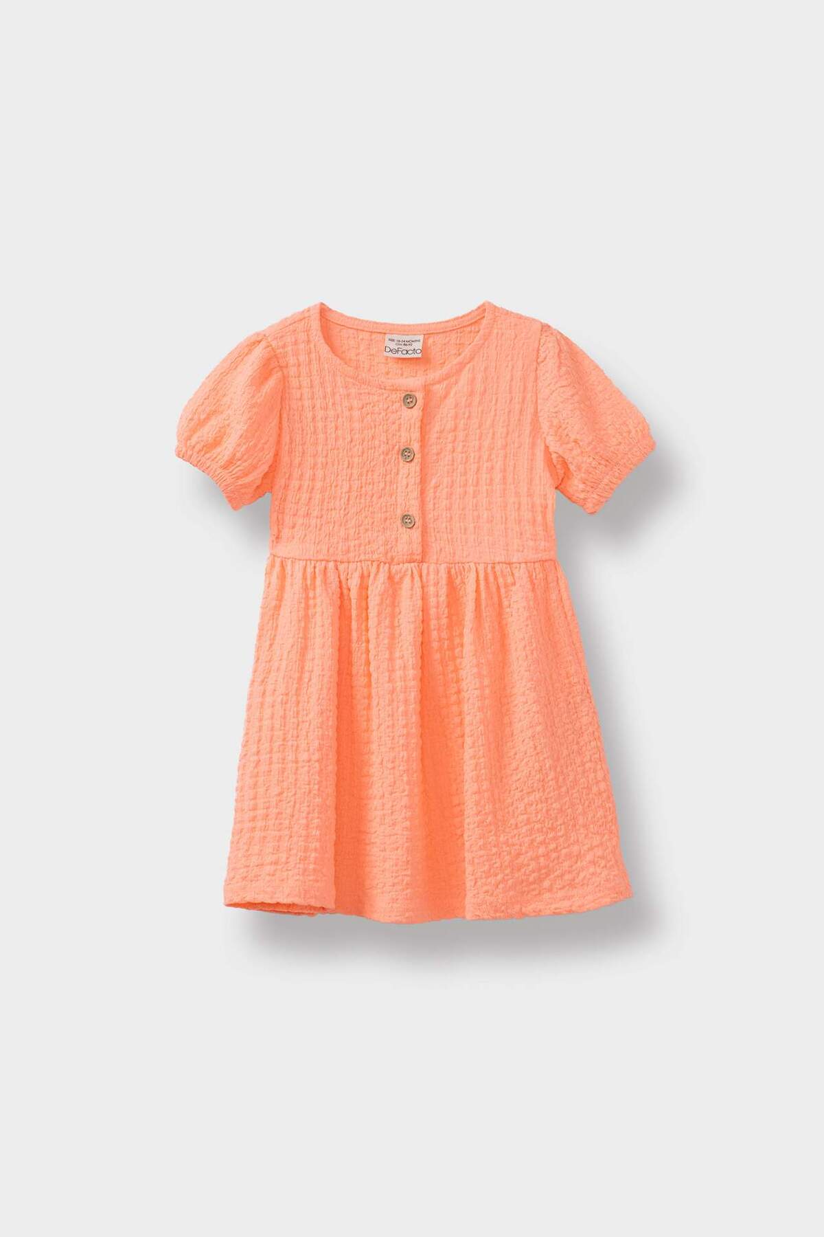 Defacto Kısa Kollu Bürümcük Yazlık Elbise Kız Bebek E8716A525SM fotoğrafı 5 (önizleme)