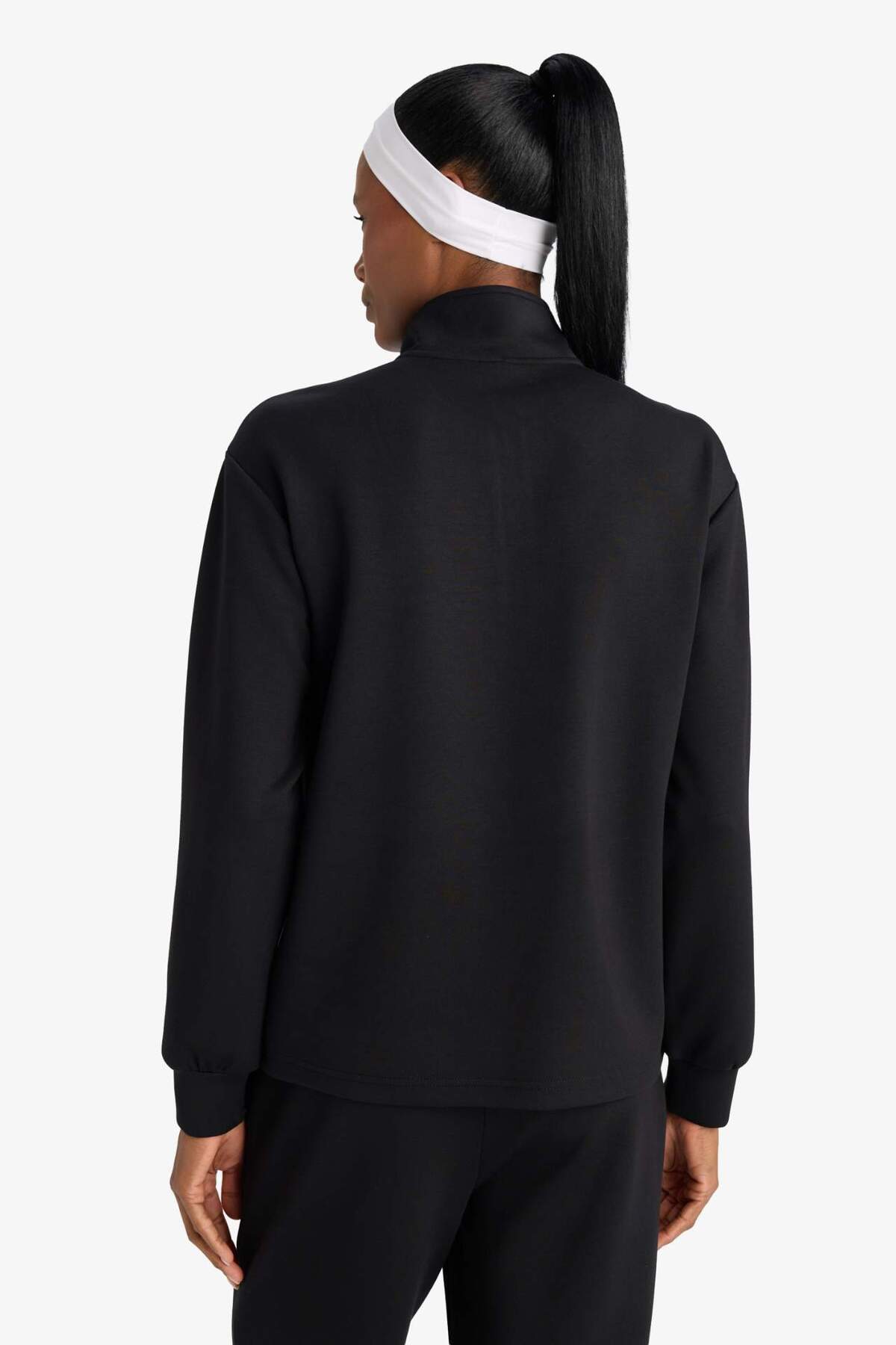 Defacto  Oversize Geniş Kalıp Yarım Fermuarlı Modal Sporcu Sweatshirt D7126AX25SP - Görsel 6