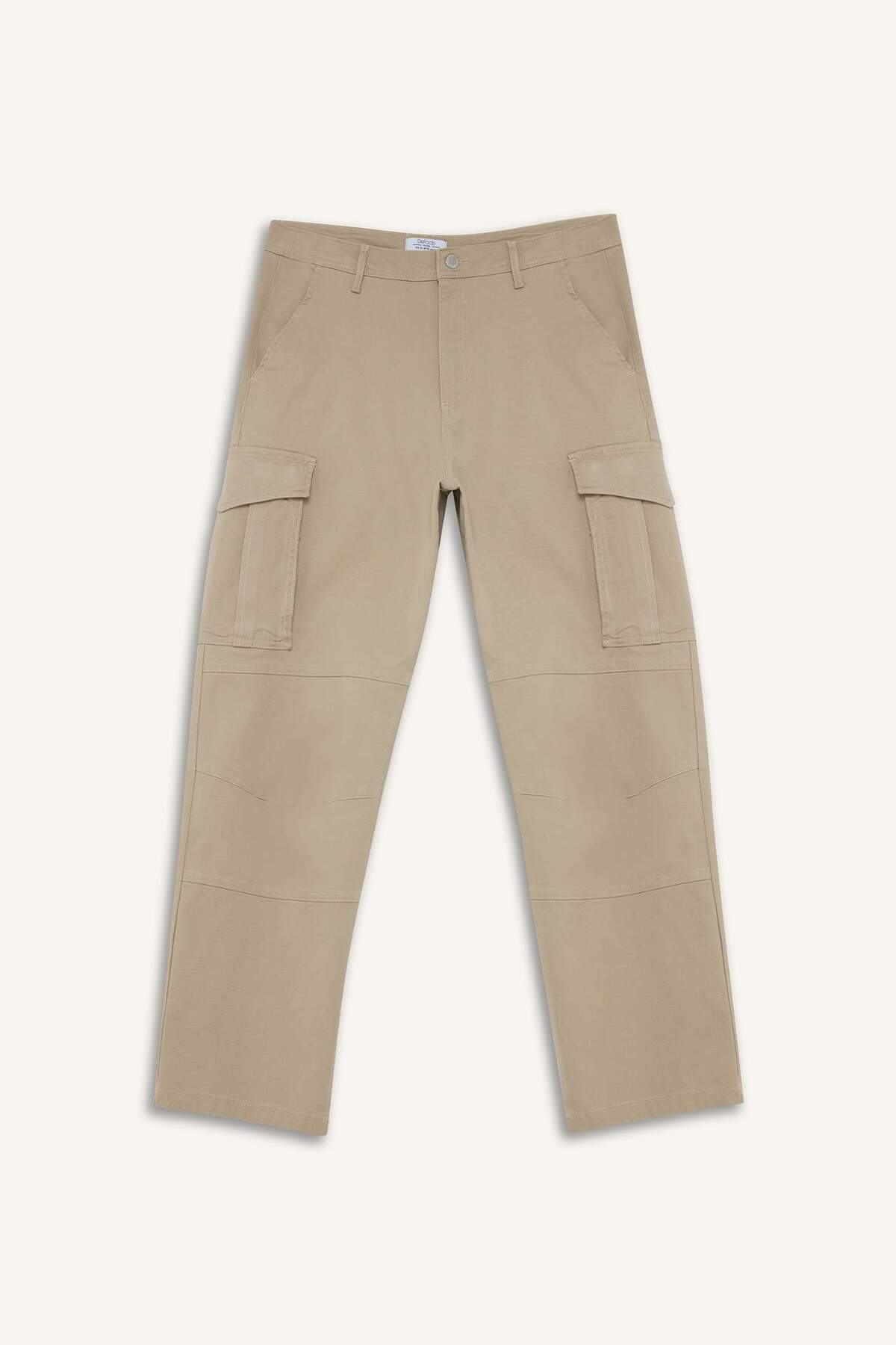 Wide Leg Bol Rahat Kesim Kargo Cepli Geniş Paça Gabardin Pantolon E5810AX25SP — بژ — تصویر 8 از 8