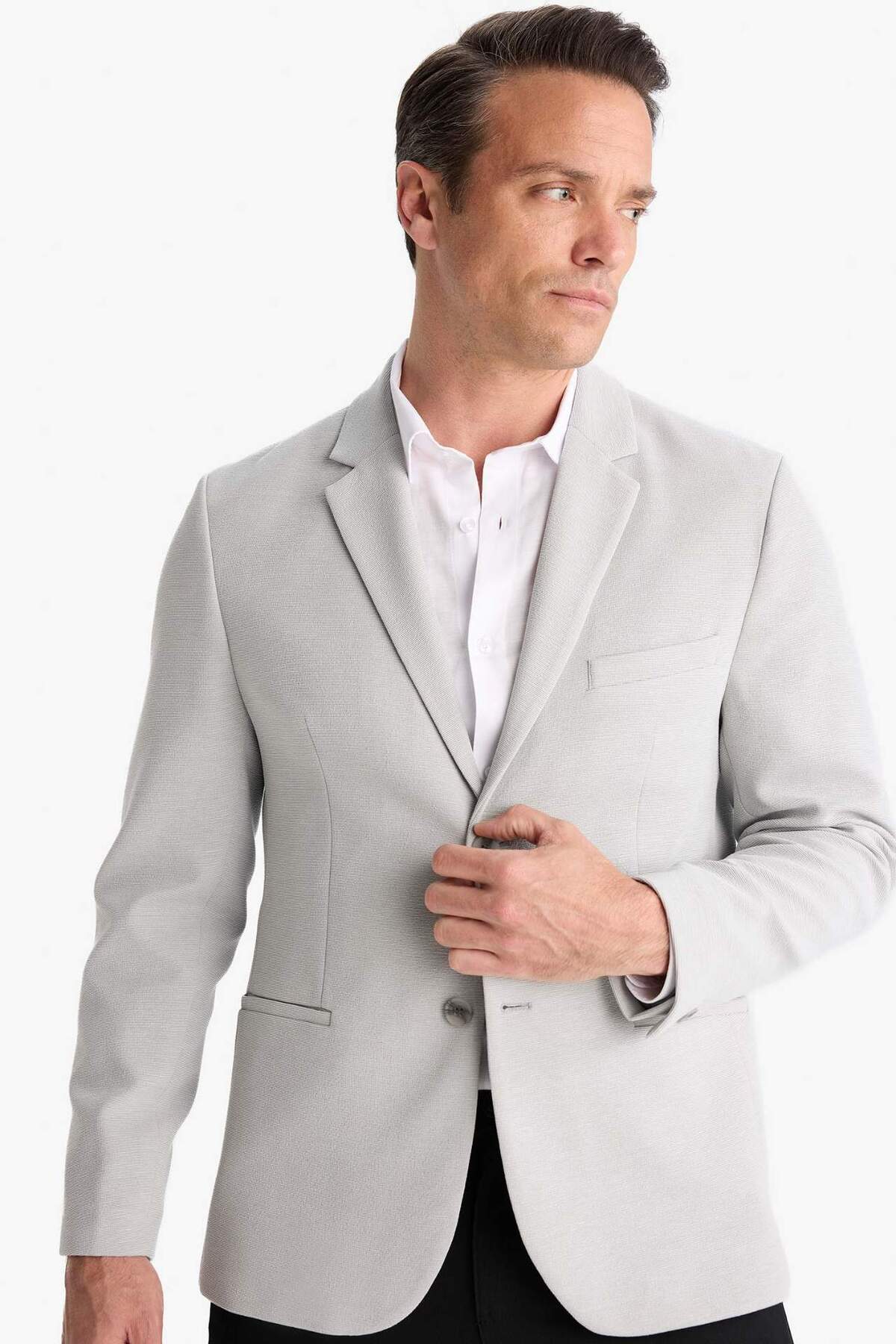 Defacto  Slim Fit Dar Kesim Yarım Astar Blazer Ceket E3447AX25SM - Görsel 4