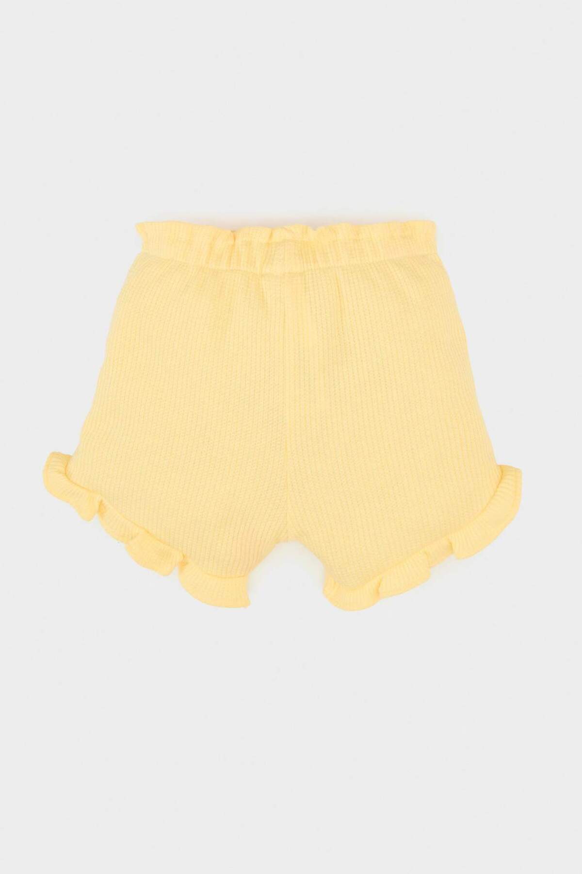 Defacto Beli Lastikli Waffle Şort Kız Bebek A8043A525SM fotoğrafı 5 (önizleme)