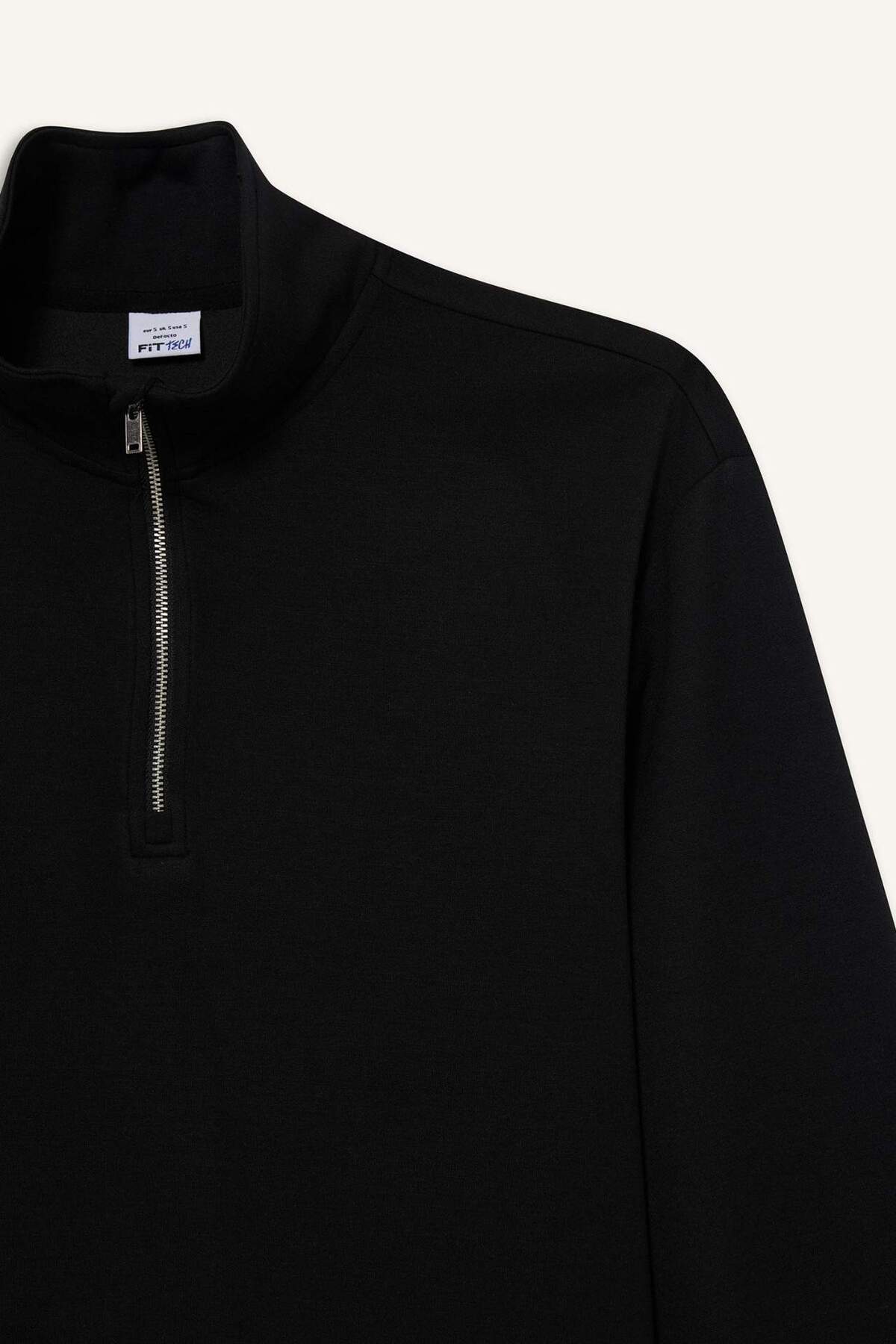 Defacto  Oversize Geniş Kalıp Yarım Fermuarlı Modal Sporcu Sweatshirt D7126AX25SP - Görsel 8
