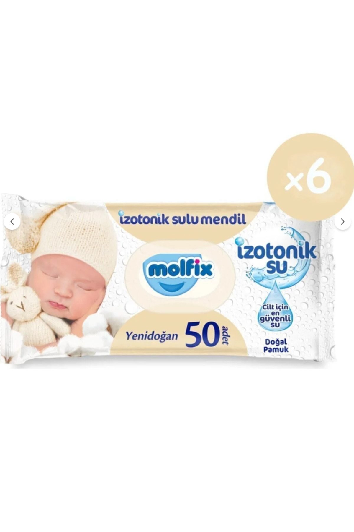 Molfix Islak Havlu Mendil İzotonik Yeni Doğan 50 Yaprak x6 Adet fotoğrafı 2 (önizleme)