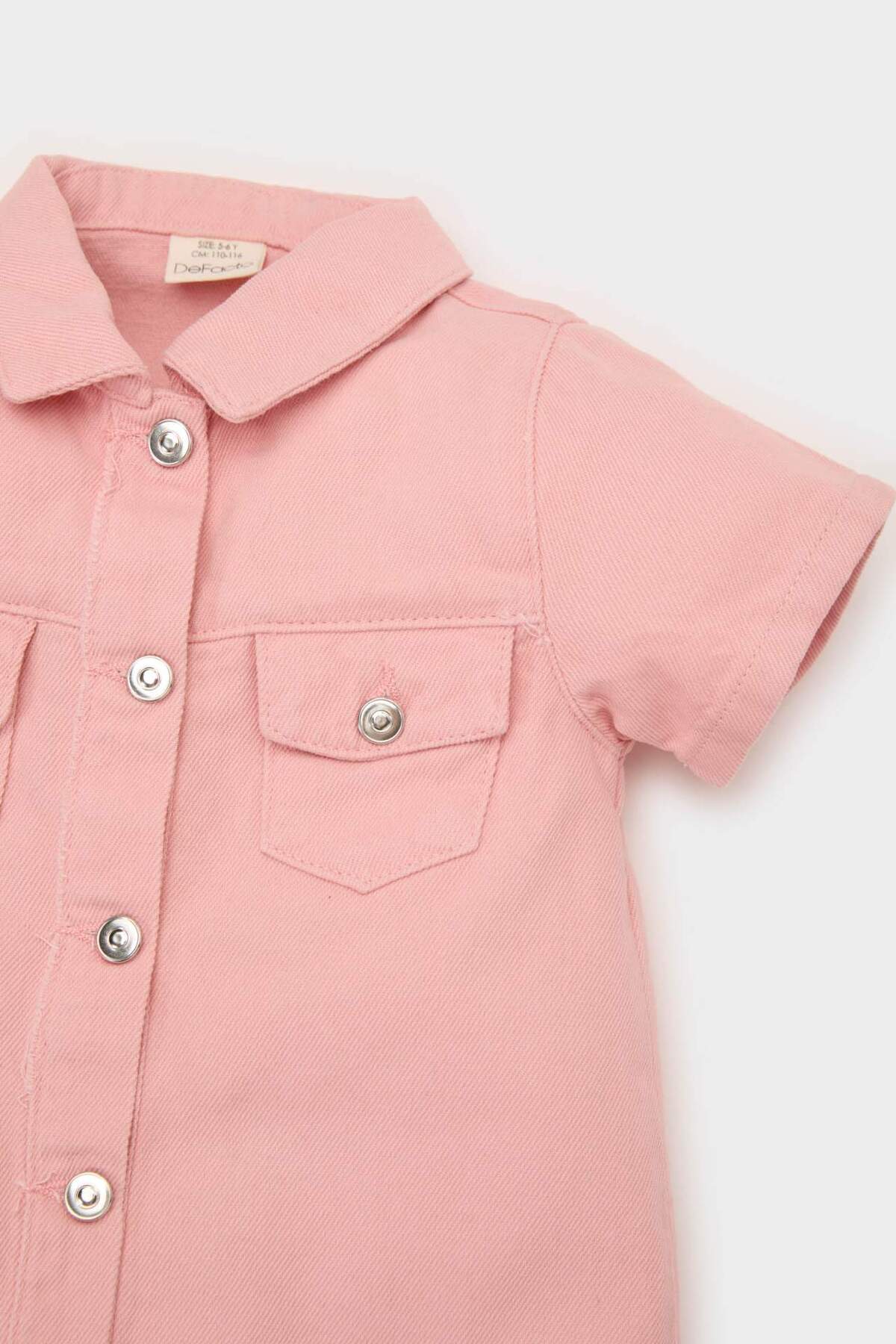 Defacto Kısa Kollu Yazlık Jean Elbise Kız Bebek E0454A525SM fotoğrafı 2 (önizleme)