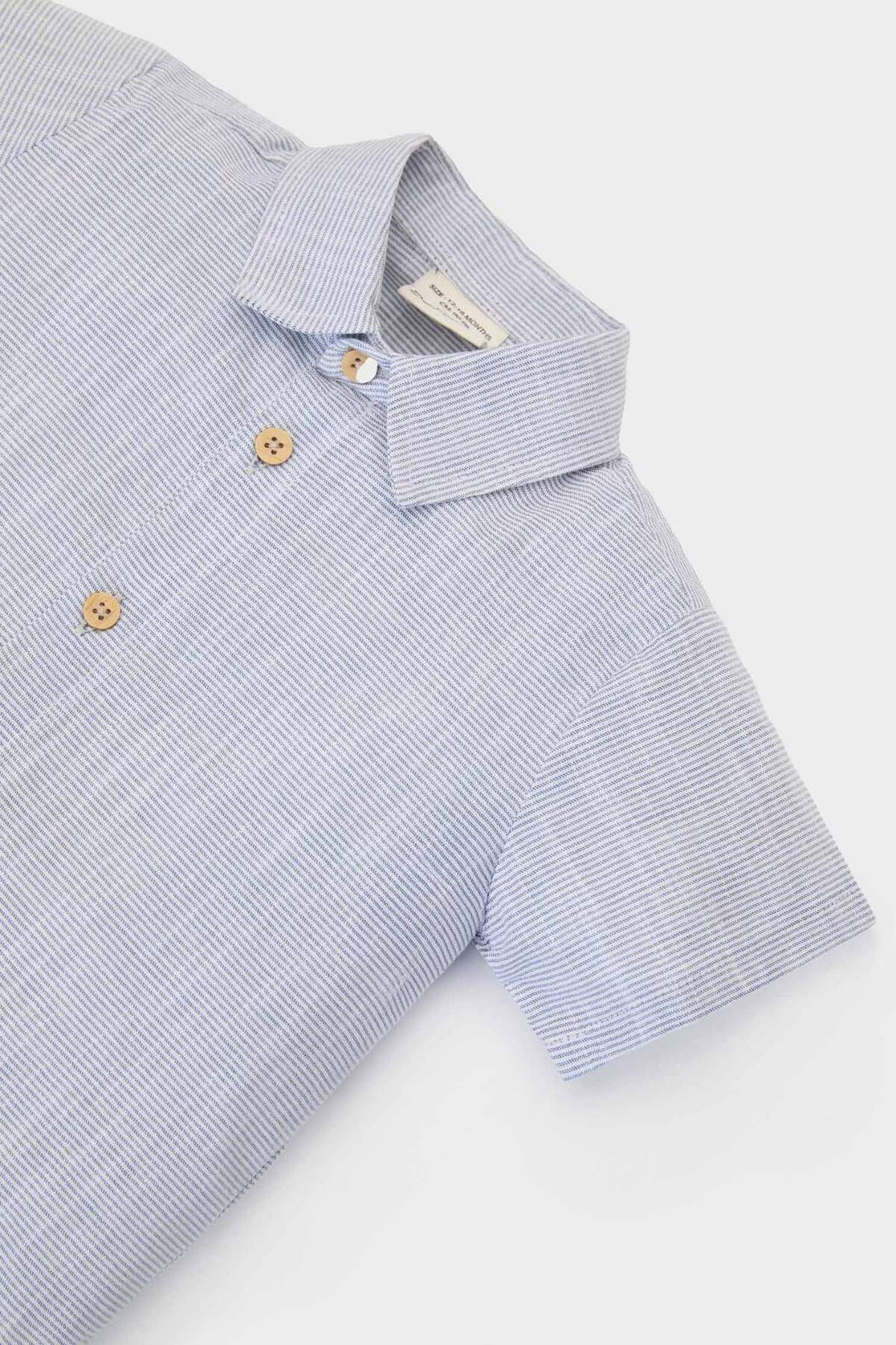 Defacto 2'li Takım Kısa Kollu Gömlek Şort Erkek Bebek E8150A525SM fotoğrafı 3 (önizleme)