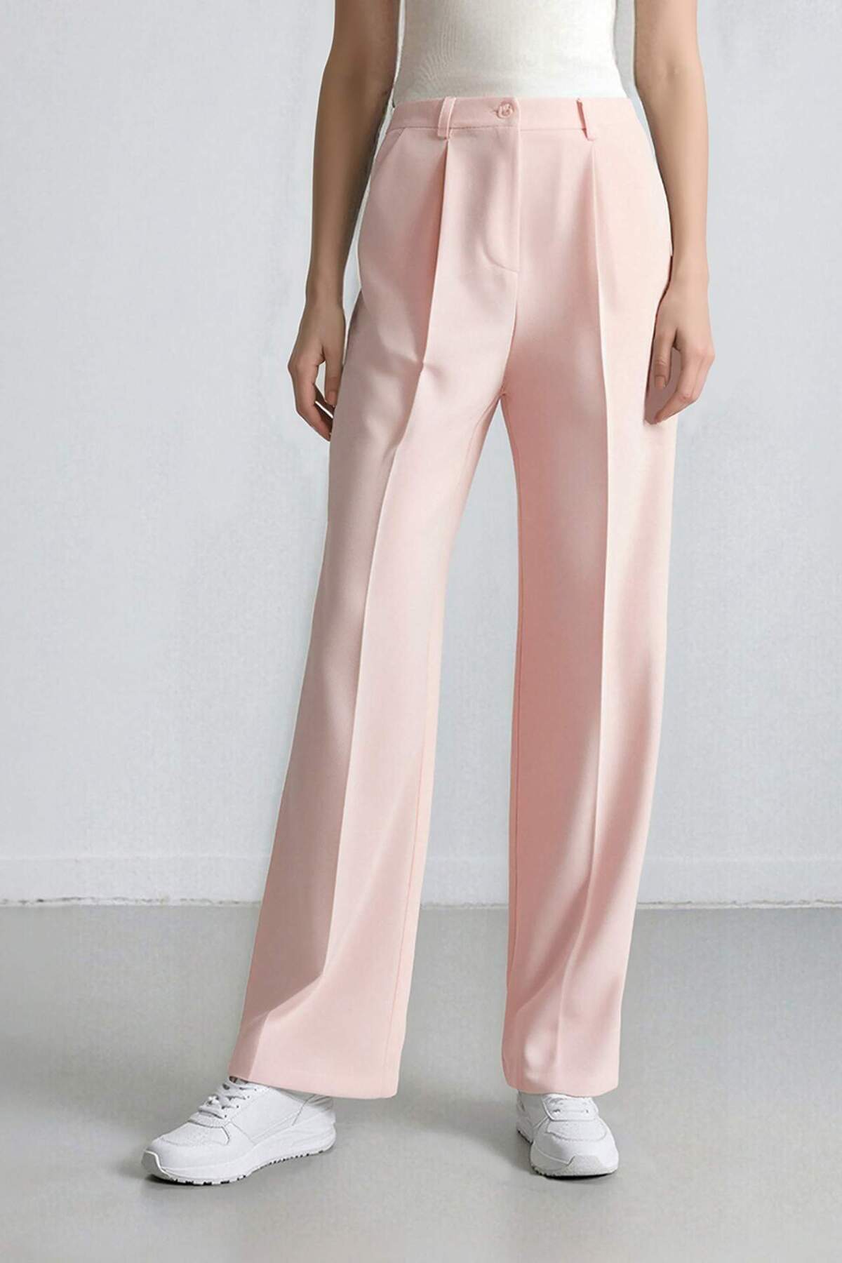 Afra x DeFacto Wide Leg Crepe Fabric Palazzo Pants with Pockets High Waist Long Length Wide Leg F0083AX25SM