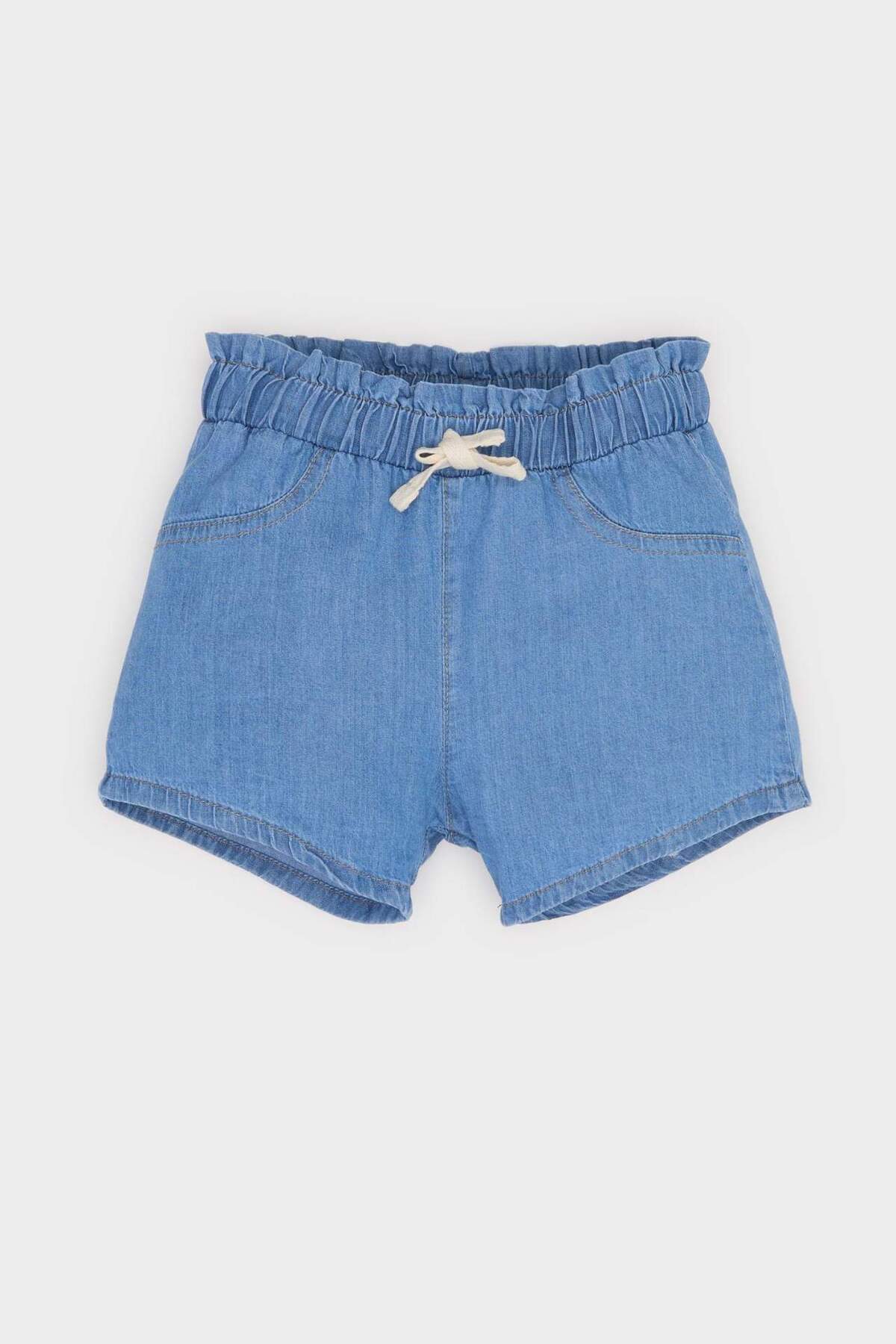 Defacto Beli Lastikli Jean Şort Kız Bebek E5245A525SM fotoğrafı 2 (önizleme)