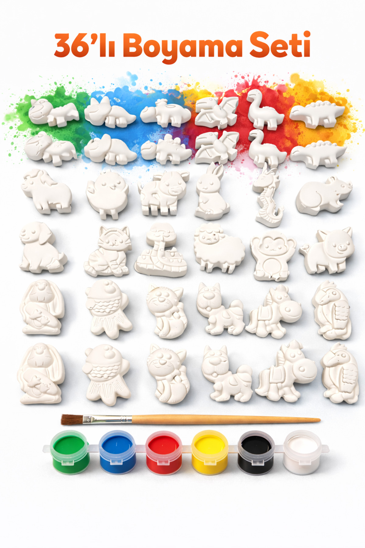 Misse 36 Adet (3D) Hayvanlar Alemi Taş Boyama Figür Çocuk Gelişimi Boyama Etkinlik Seti Zoo Stone Painting fotoğrafı 2 (önizleme)