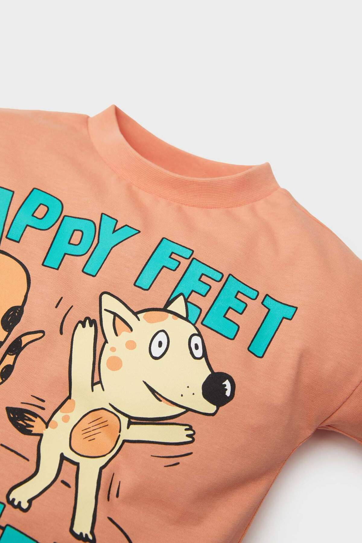 Defacto 2'li Takım Baskılı Kısa Kollu Tişört Beli Lastikli Şort Erkek Bebek E4909A525SM fotoğrafı 3 (önizleme)