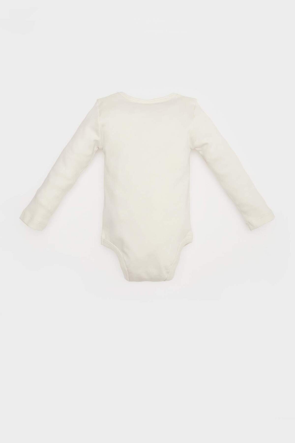 Defacto Bisiklet Yaka Gökkuşağı Baskılı Uzun Kollu Çıtçıtlı Body Kız Bebek Yenidoğan E6319A525SP fotoğrafı 4 (önizleme)