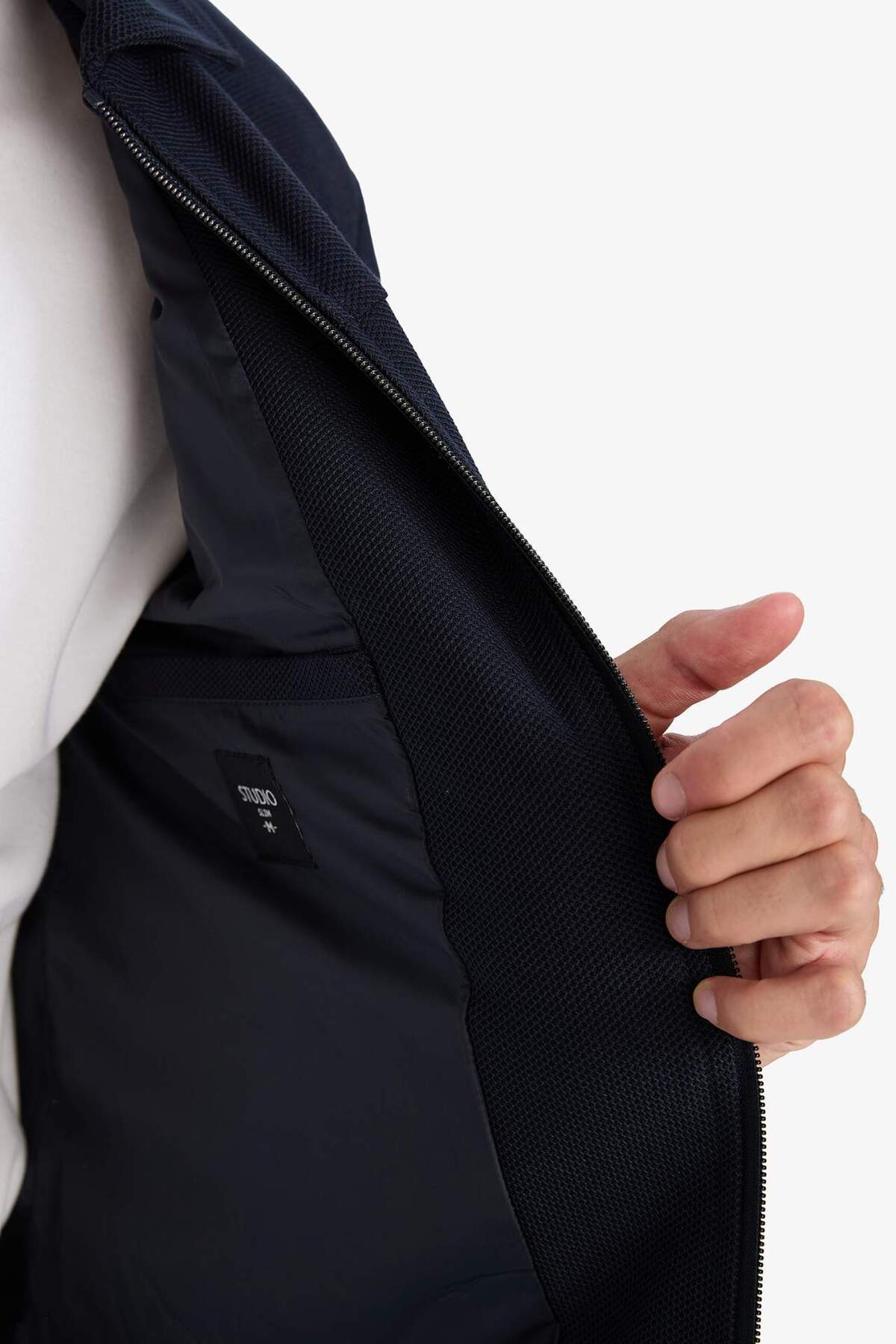 Defacto  Slim Fit Dar Kesim Astarlı Fermuarlı Cepli Mevsimlik Baharlık Mont D7533AX25SP - Görsel 6