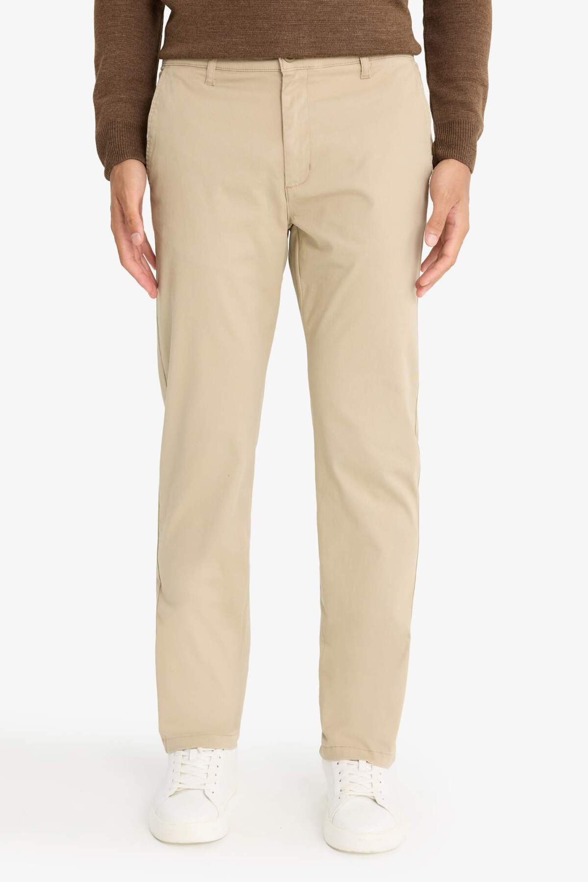 Defacto  Regular Fit Normal Kesim Yazlık Düz Paça Chino Kanvas Pantolon D7349AX25SP - Görsel 5