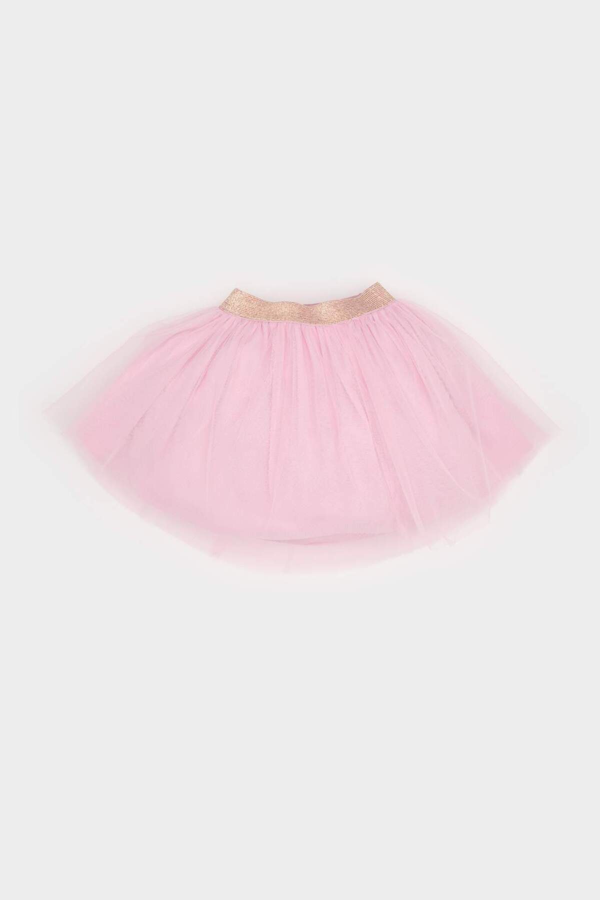 Defacto Beli Lastikli Tül Etek Kız Bebek E5482A525SM fotoğrafı 4 (önizleme)