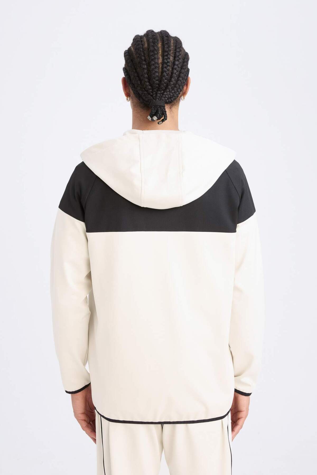 DeFacto Standart Fit Kapüşonlu Skuba Dalgıç Kumaş Sporcu Fermuarlı Sweatshirt D7363AX25SP görsel 6