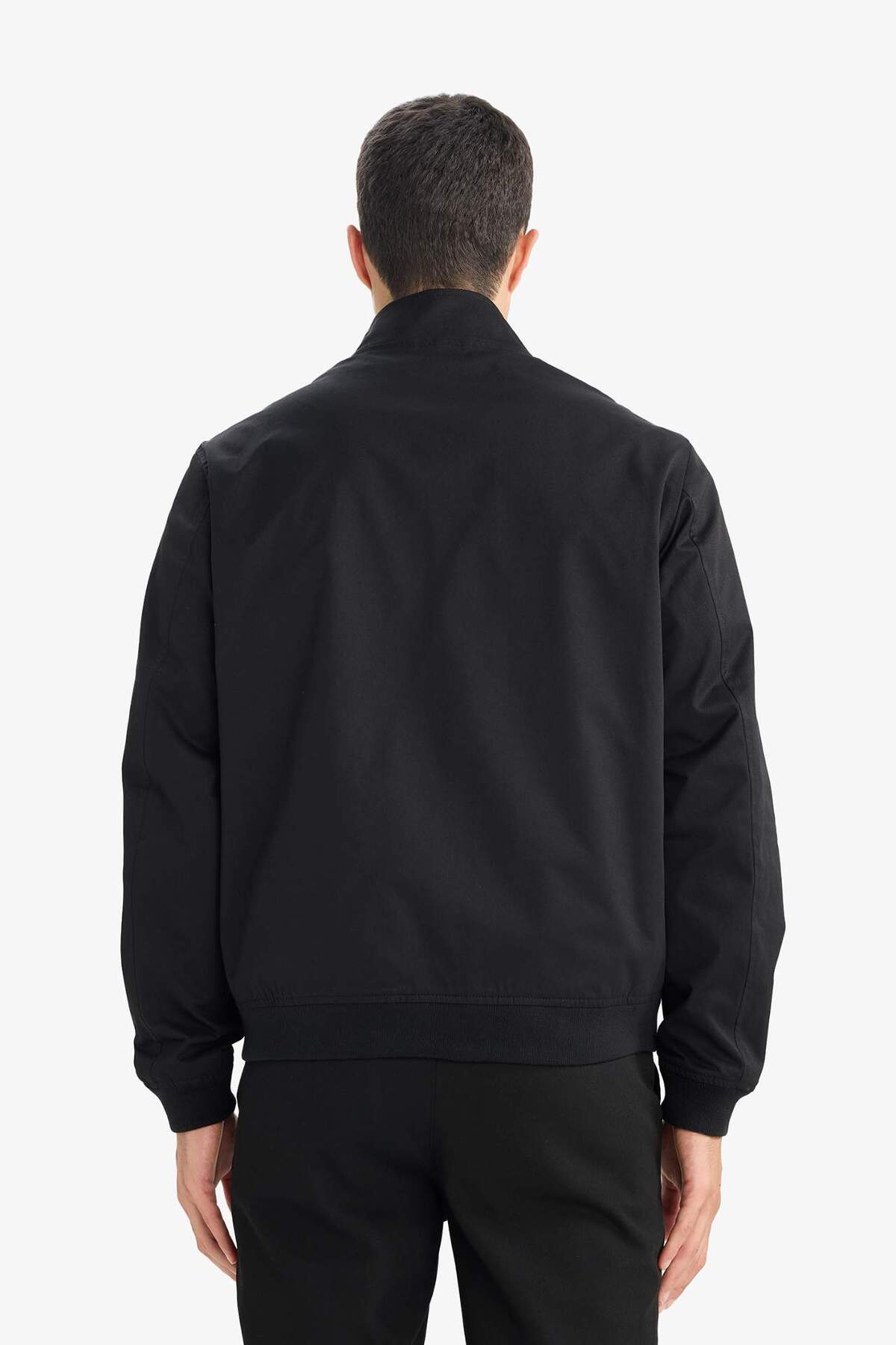 Defacto  Slim Fit Dar Kesim Dik Yaka Astarlı Fermuarlı Cepli Mevsimlik Baharlık Mont D7338AX25SP - Görsel 7