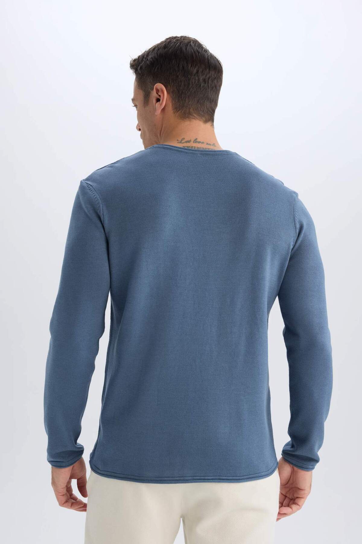ژاکت بافتنی Relax Fit Crew D3278AX24WN — سرمه‌ای — تصویر 6 از 6