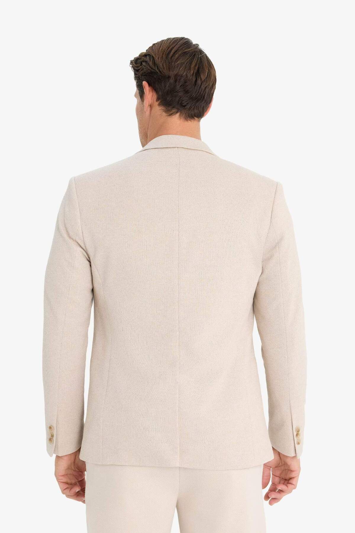 Defacto  Slim Fit Dar Kesim Astarlı Düğmeli Blazer Ceket N0503AZ25SP - Görsel 6