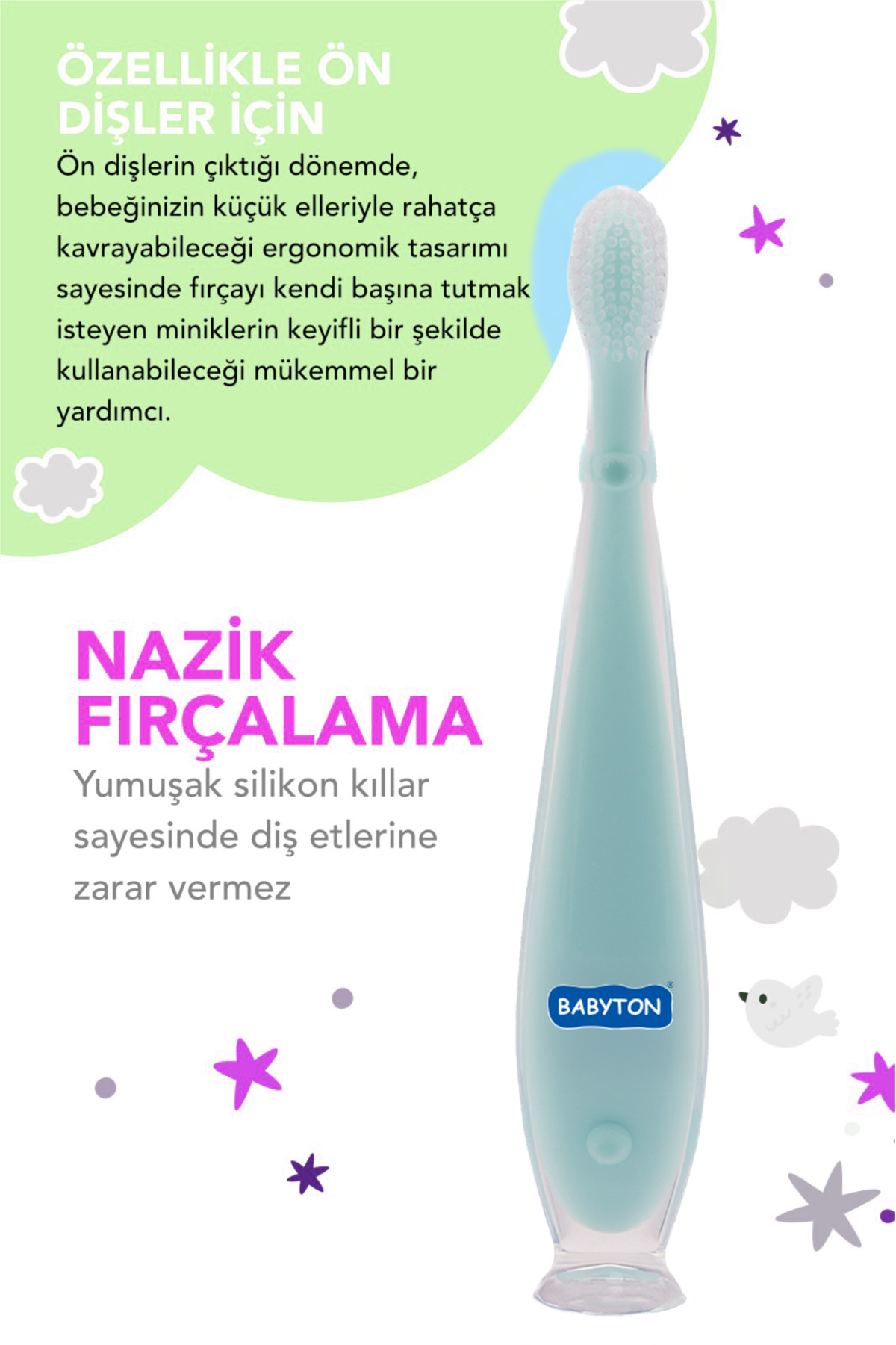 BABYTON Silikon Diş Fırçası fotoğrafı 4 (önizleme)