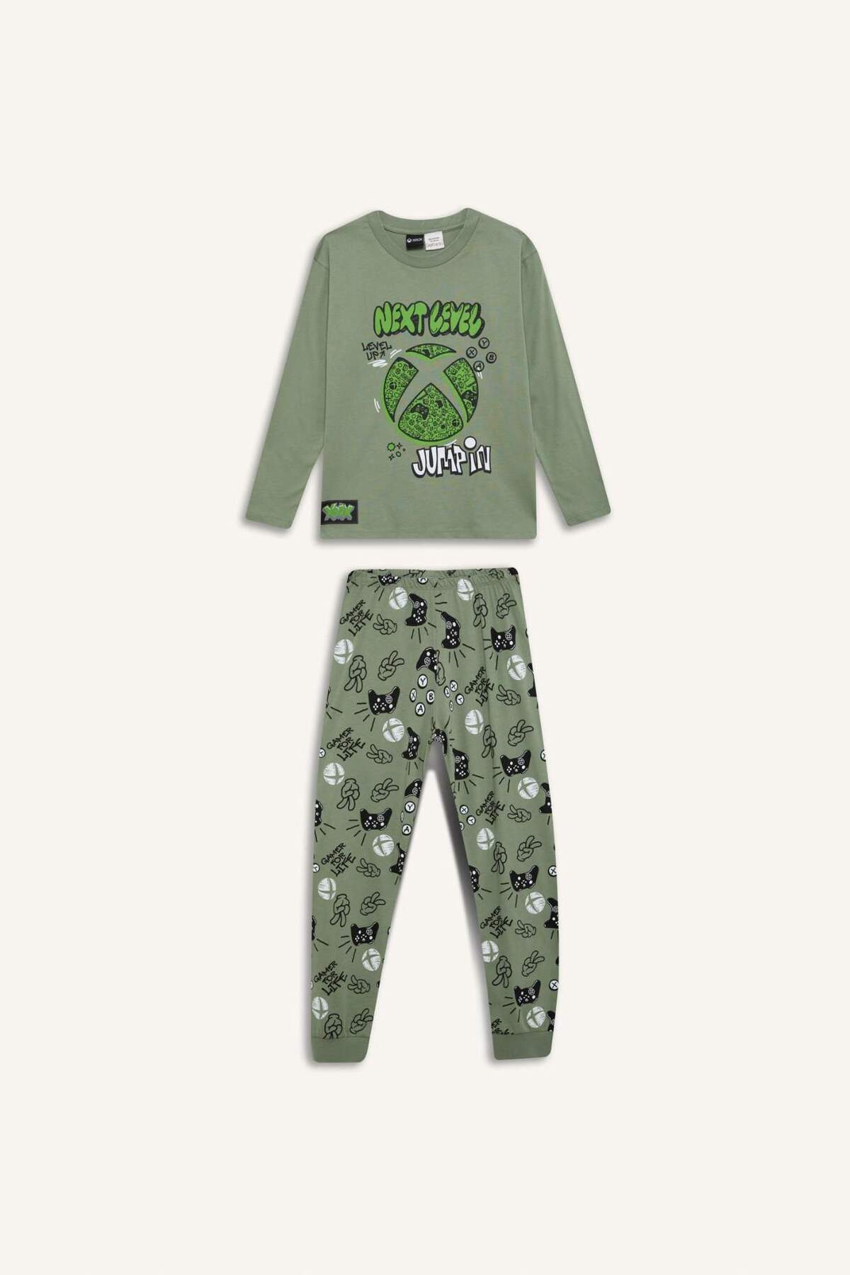 Defacto Xbox Pijama Takımı Uzun Kollu Üst Beli Lastikli Uzun Alt Erkek Çocuk D8445A824WN fotoğrafı 7 (önizleme)