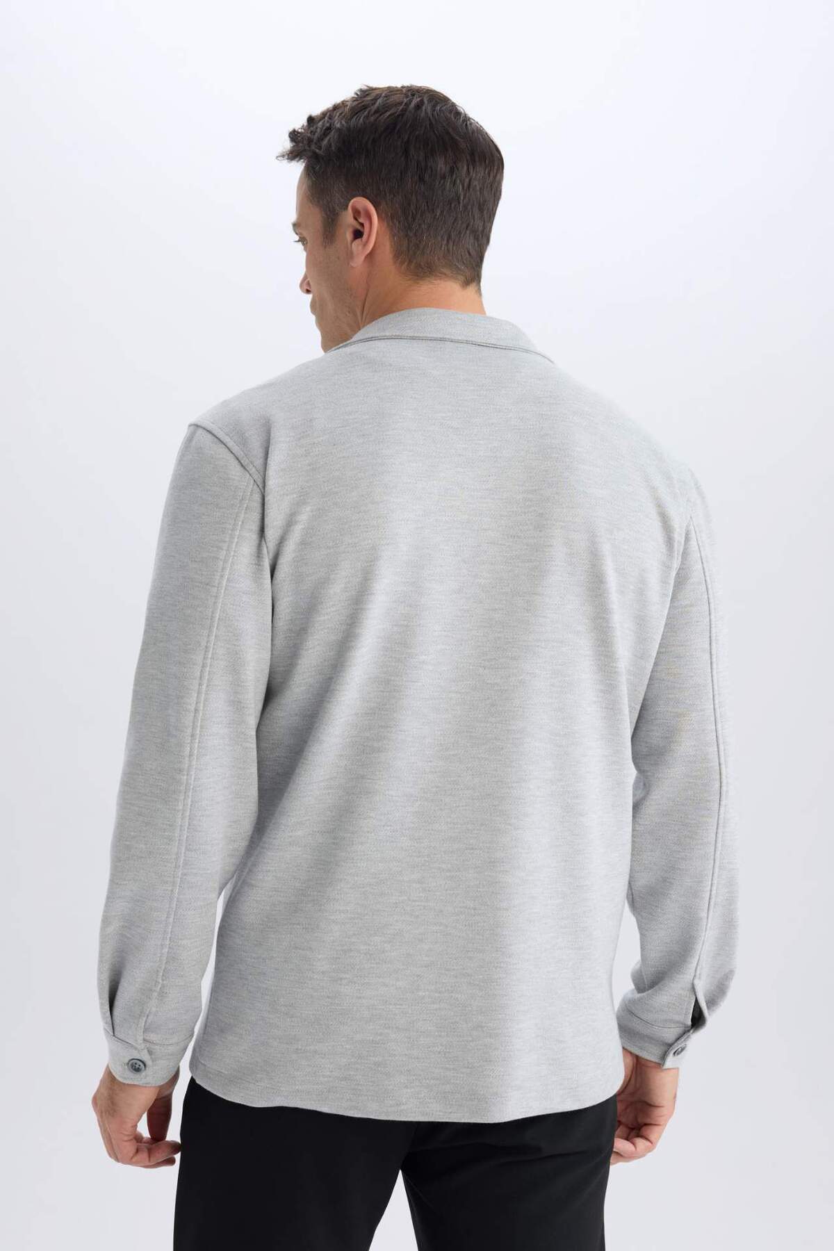 Defacto  Regular Fit Polo Yaka Gömlek Ceket D7243AX25SP - Görsel 6
