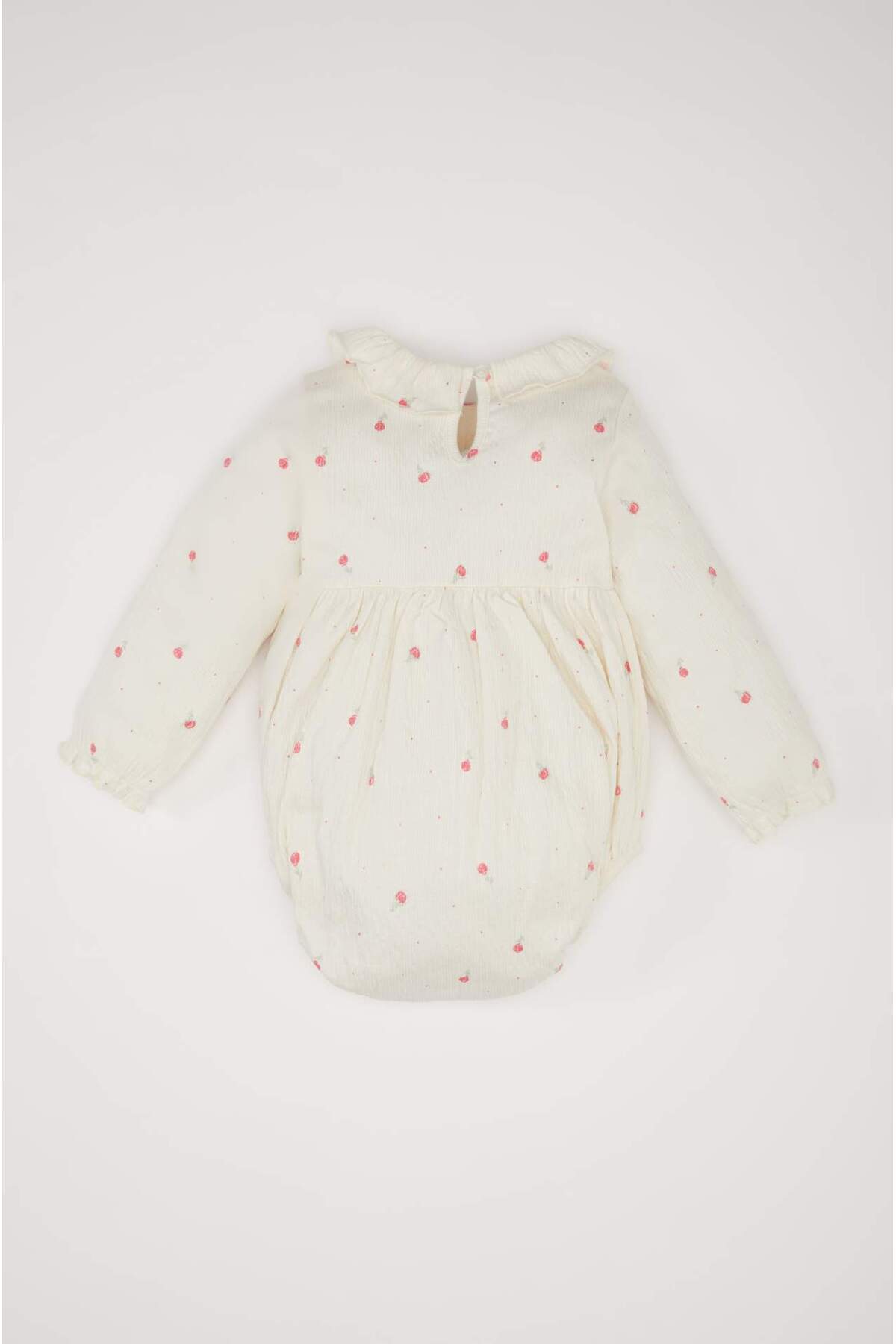 Defacto Çiçek Desenli Uzun Kollu Çıtçıtlı Body Kız Bebek Yenidoğan D9092A525SP fotoğrafı 4 (önizleme)