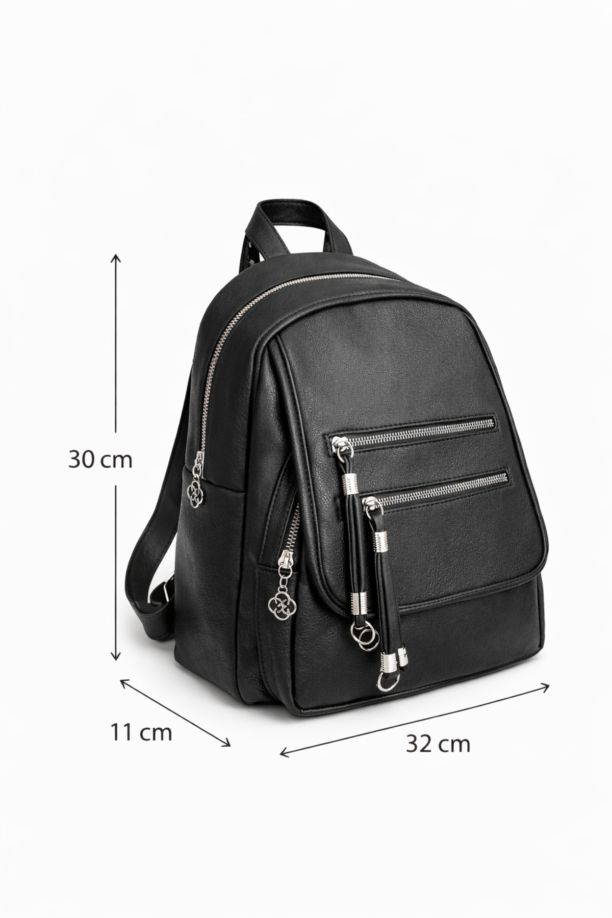 MILANOFOX  Kadın Mini Çok Bölmeli Deri Sırt Çantası – Kapaklı Cep Detaylı Günlük Kullanım Çantası - Görsel 6