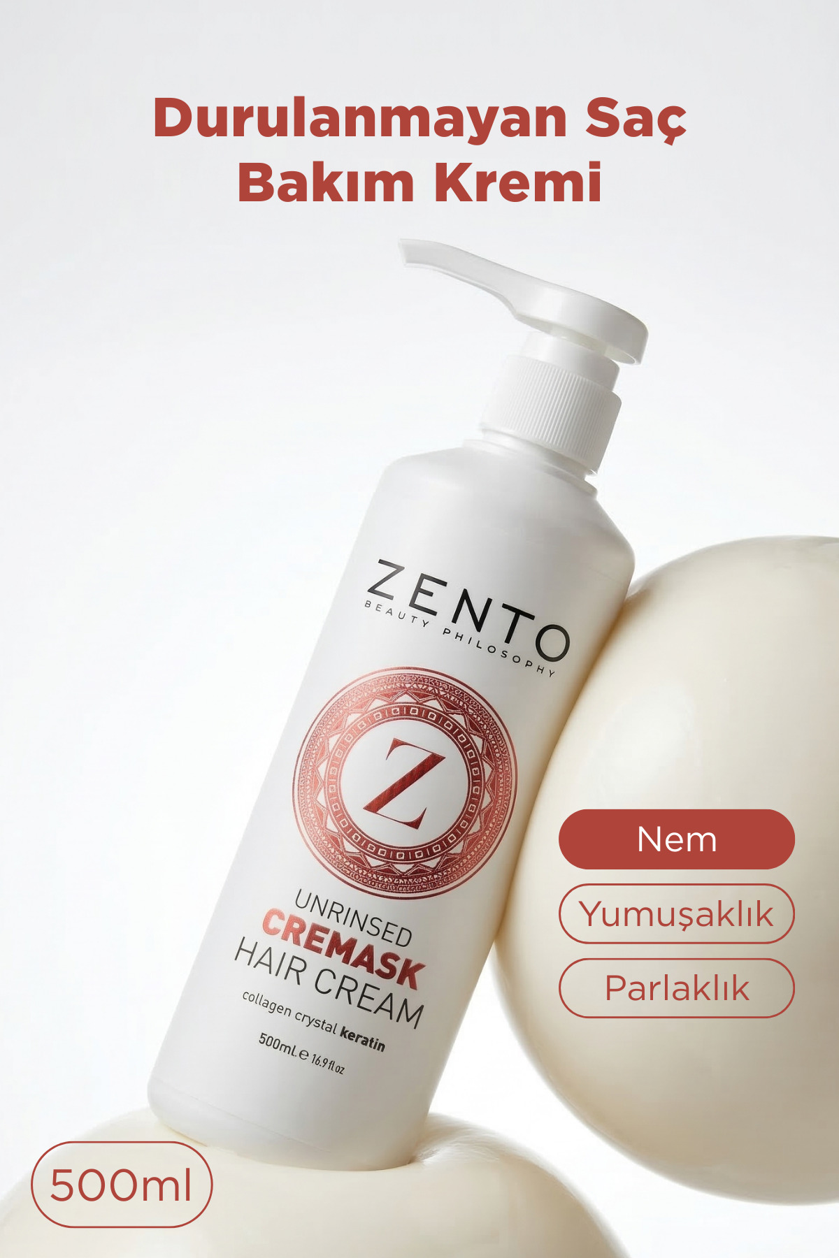 ZENTO Haır Cream Cremask Durulanmayan Saç Bakım Kremi 500 ml — zento0010