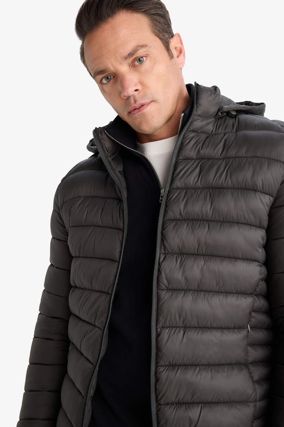 Sıcak Tutan Su İtici Slim Fit Mont N4661AZ24AU — خاکی — تصویر 4 از 8