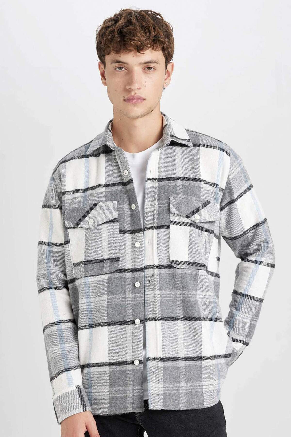 DeFacto Regular Fit Kareli Oduncu Flanel Uzun Kollu Gömlek D6027AX24AU