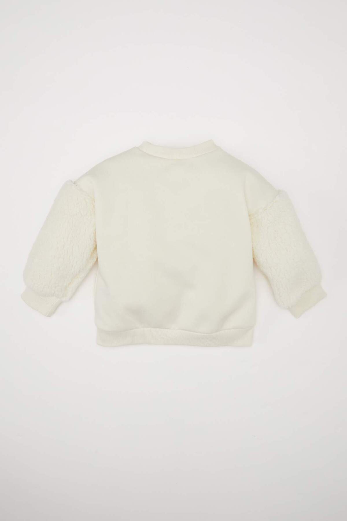 Defacto Bisiklet Yaka Yılbaşı Temalı İçi Yumuşak Tüylü Sweatshirt Kız Bebek D6229A524WN fotoğrafı 4 (önizleme)